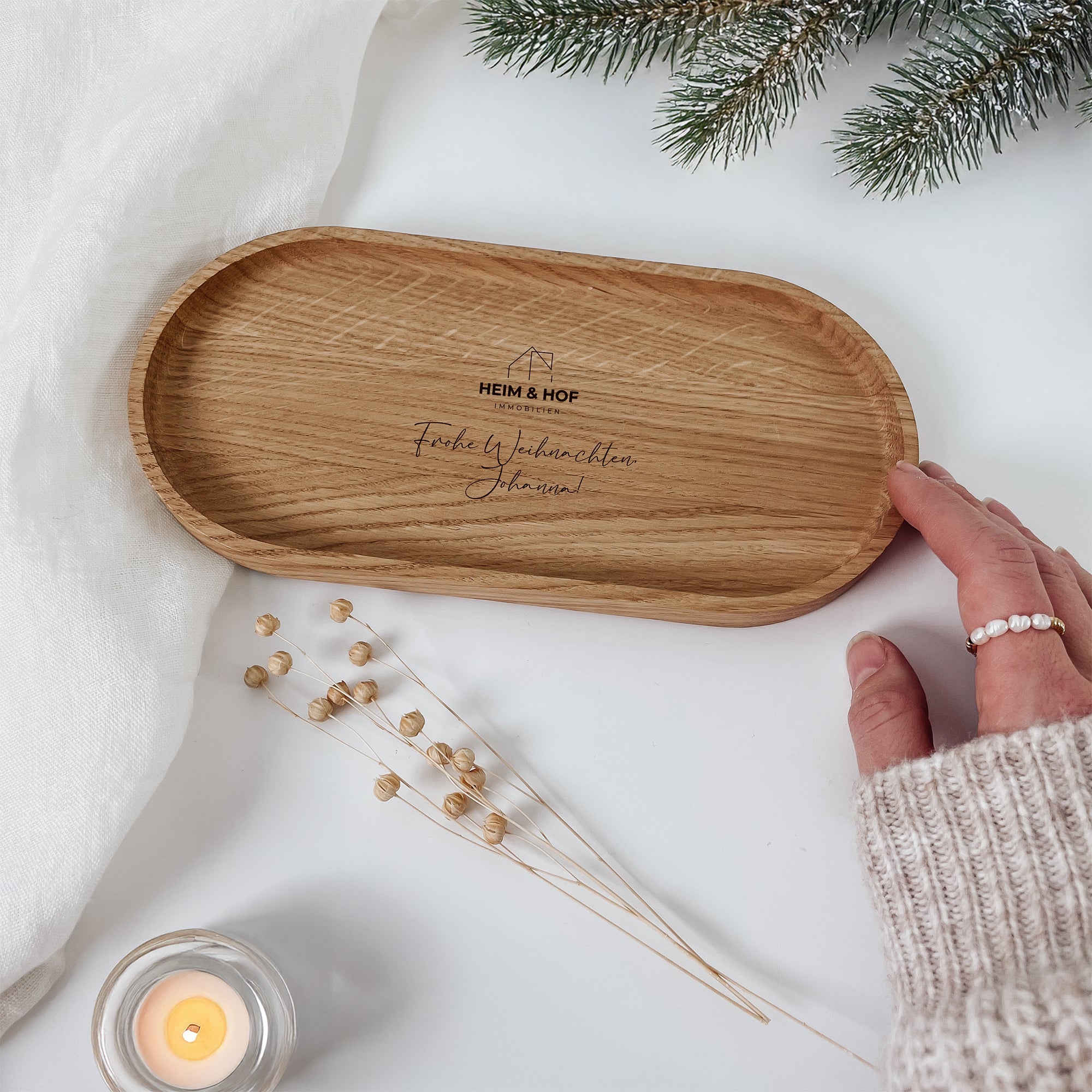 Personalisiertes Holztablett - Firmengeschenk - lyllevenn