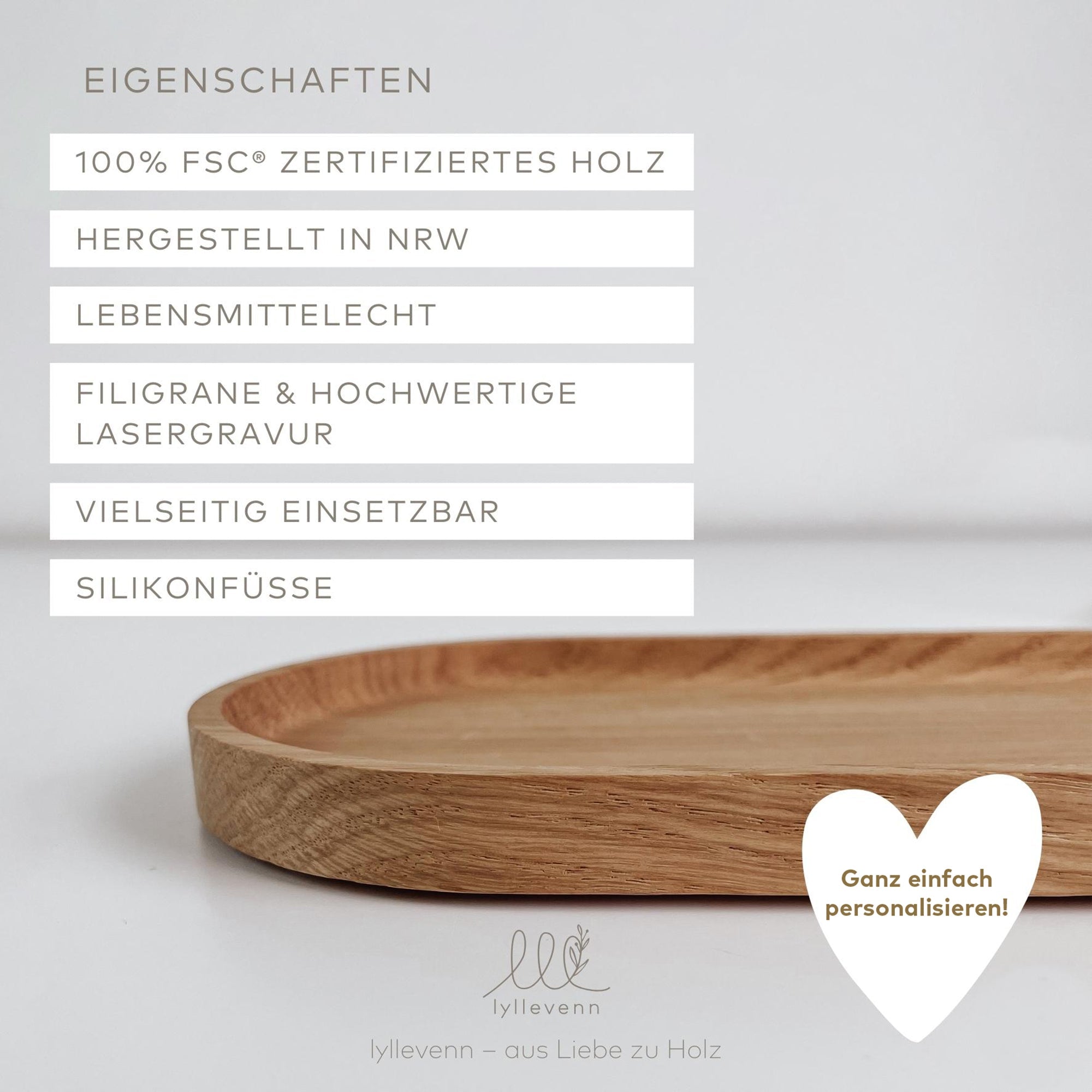Personalisiertes Holztablett - Firmengeschenk - lyllevenn