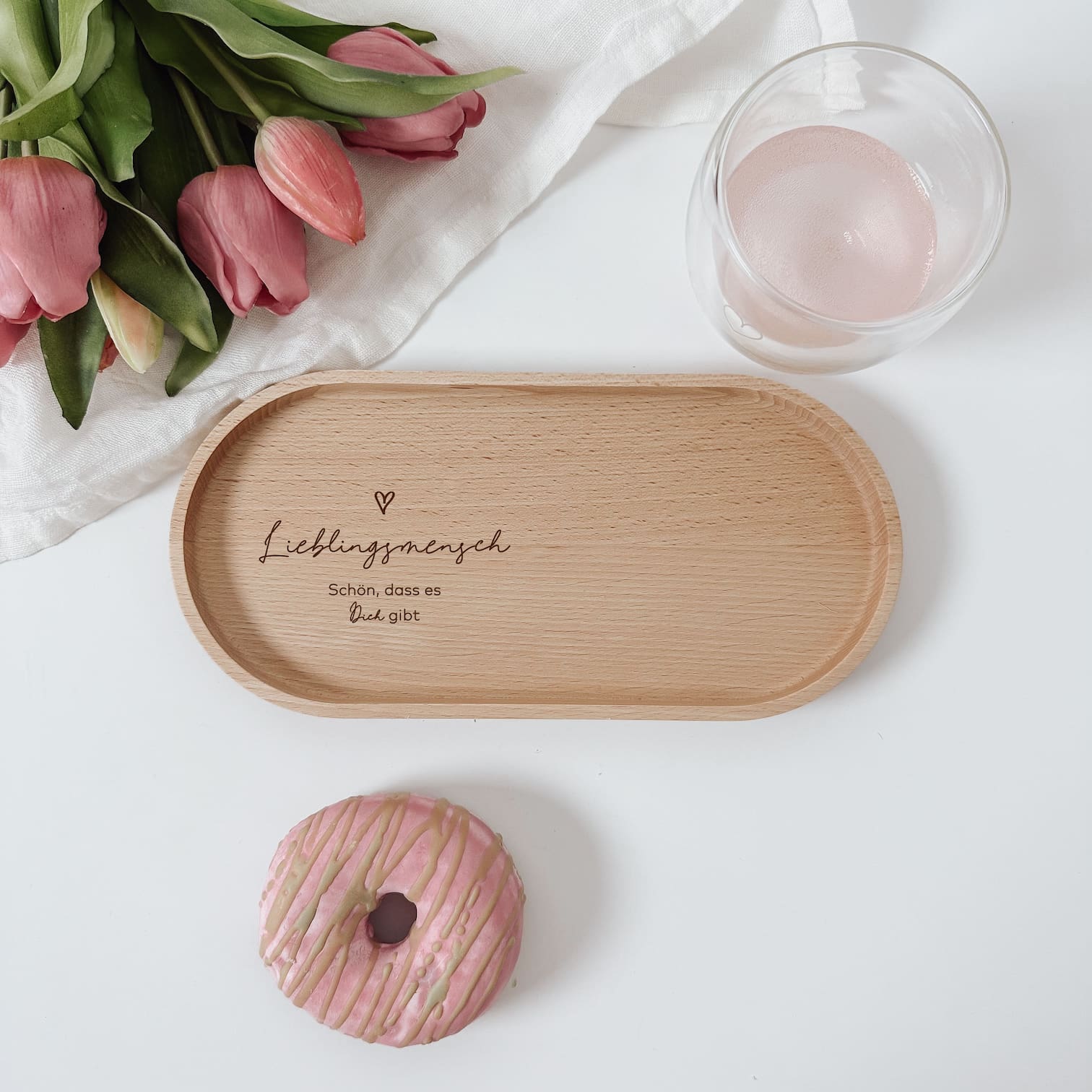 Personalisiertes Holztablett - Lieblingsmensch - lyllevenn