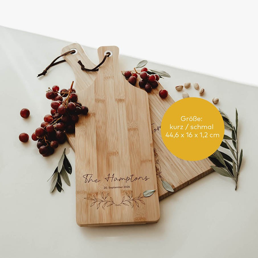 Personalisiertes Schneidebrett Bambus/Eiche - Leaf - lyllevenn