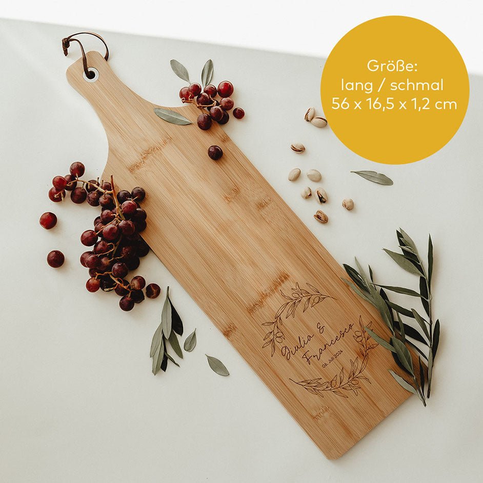 Personalisiertes Schneidebrett Bambus/Eiche - Olive - lyllevenn