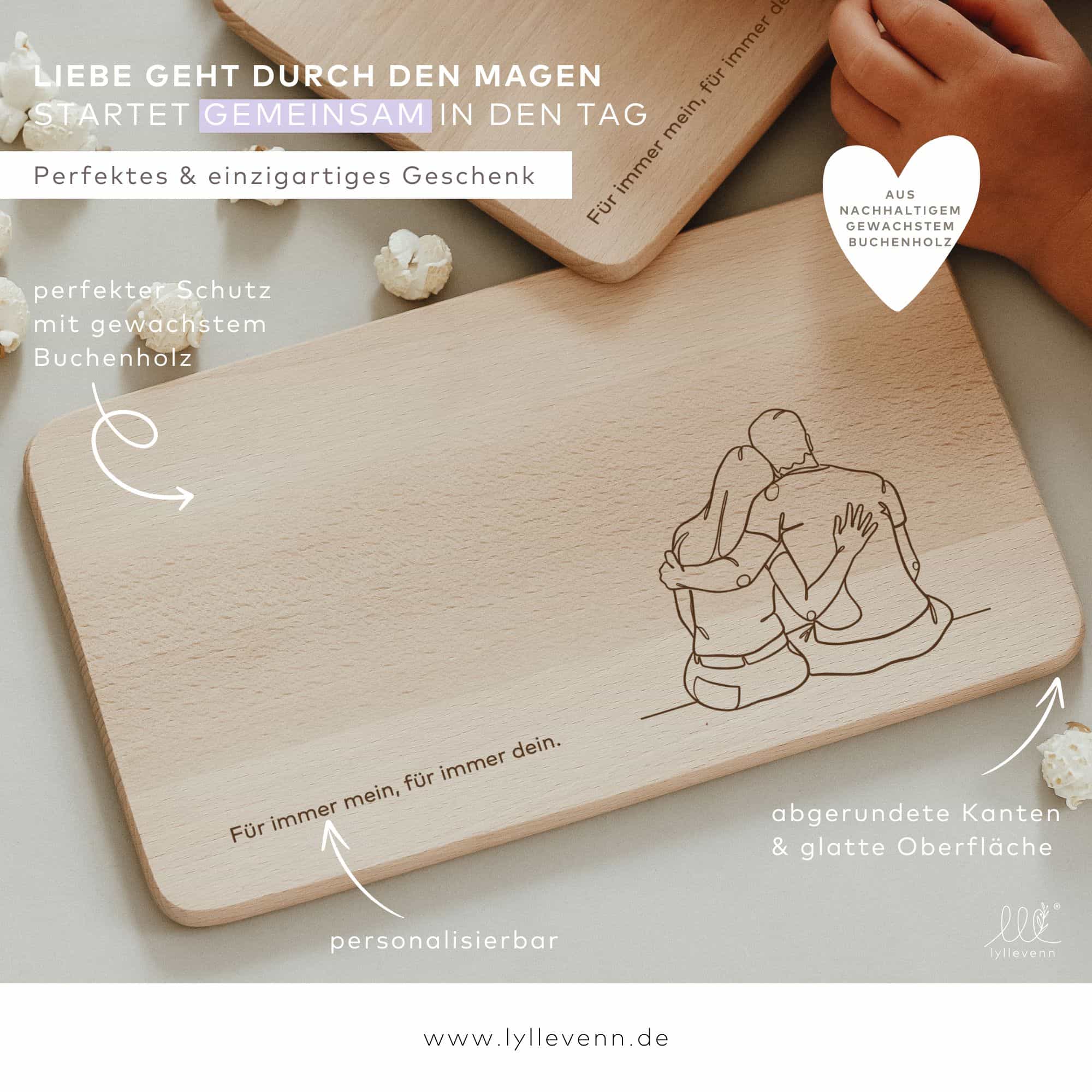 Personalisiertes Schneidebrett - für immer - lyllevenn