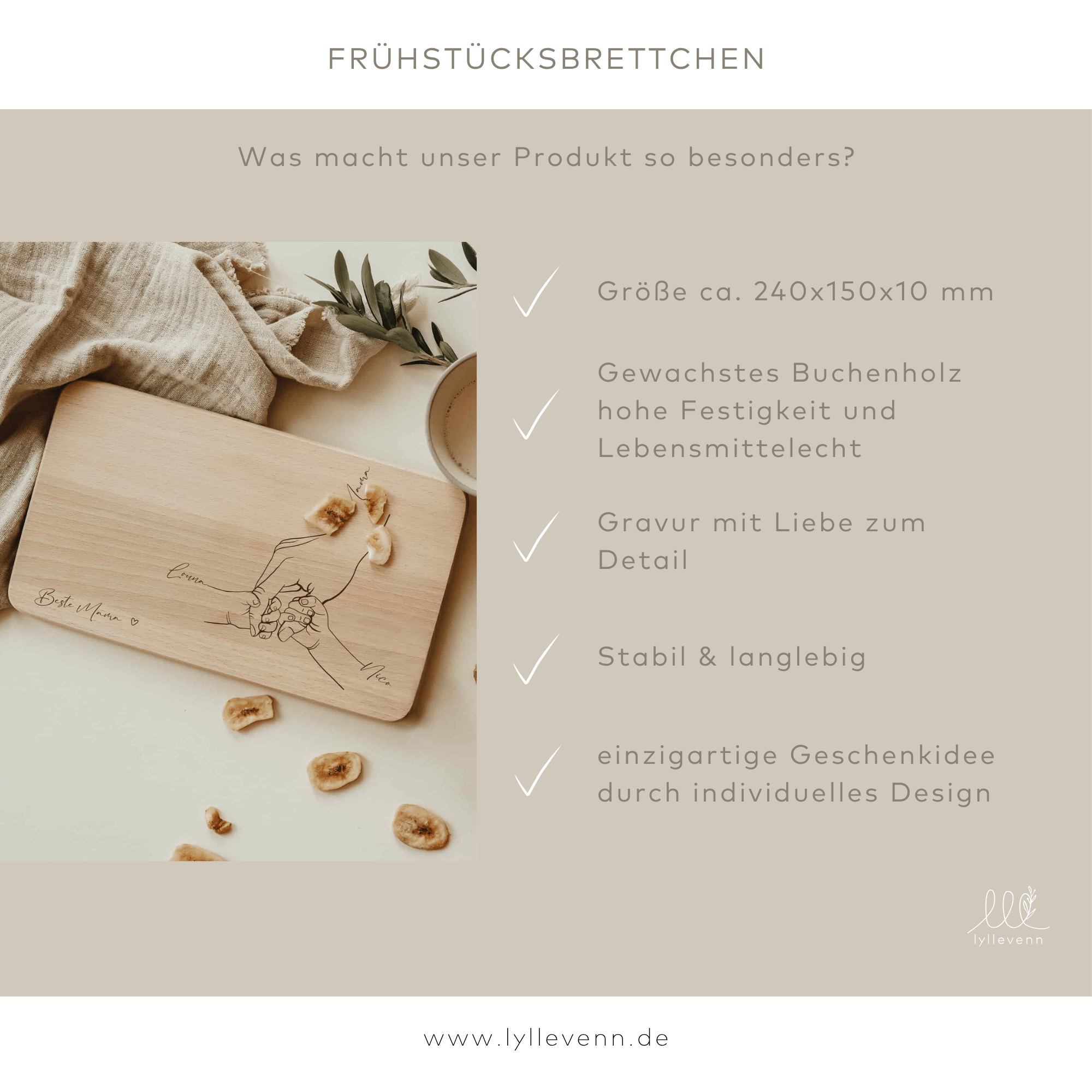 Personalisiertes Schneidebrett - Muttertag - lyllevenn