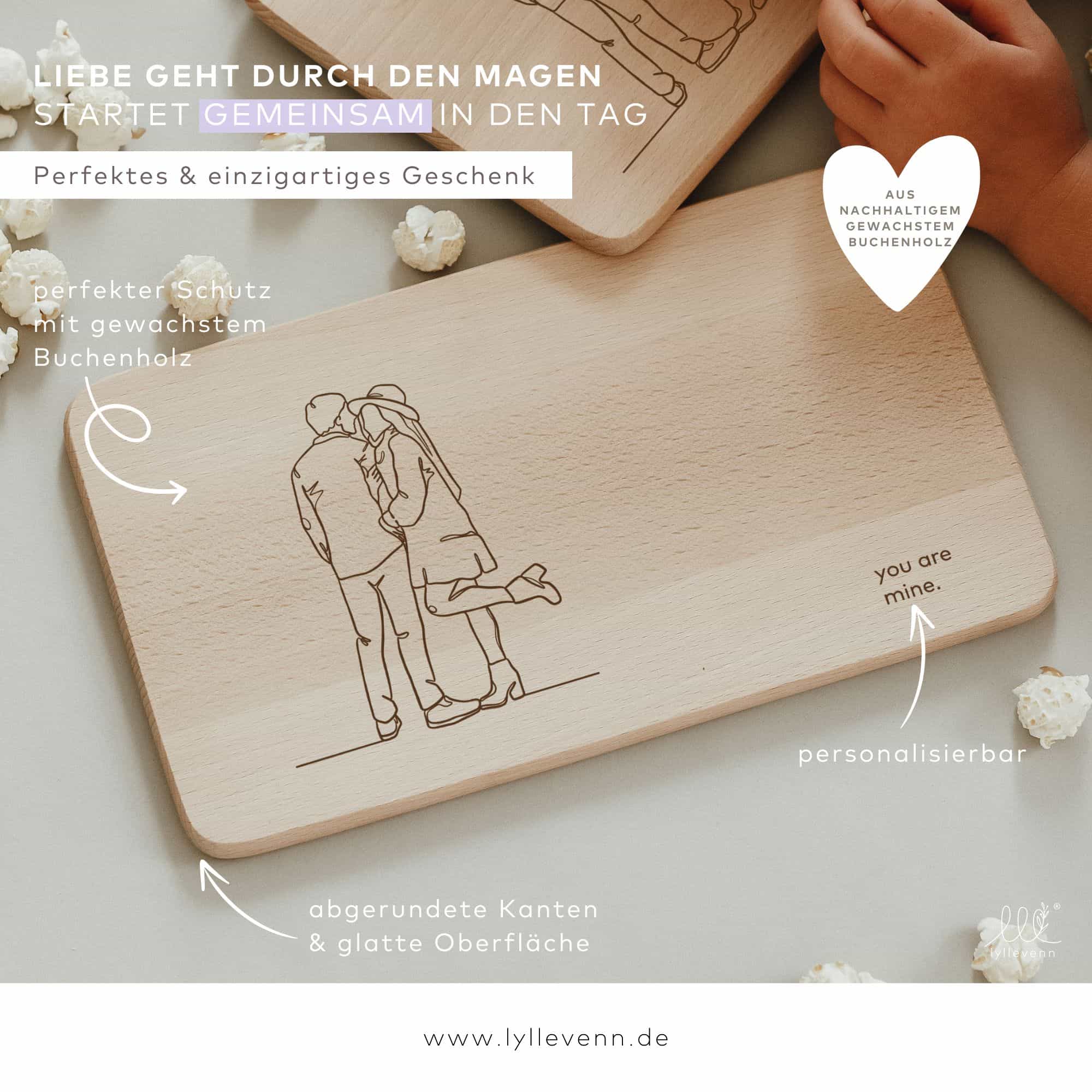 Personalisiertes Schneidebrett - you are mine - lyllevenn