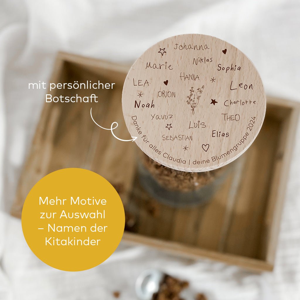 Personalisiertes Vorratsglas – Abschiedsgeschenk Kindergarten - lyllevenn