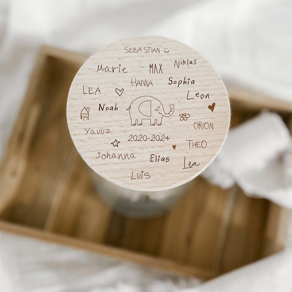 Personalisiertes Vorratsglas – Abschiedsgeschenk Wunschdesign - lyllevenn