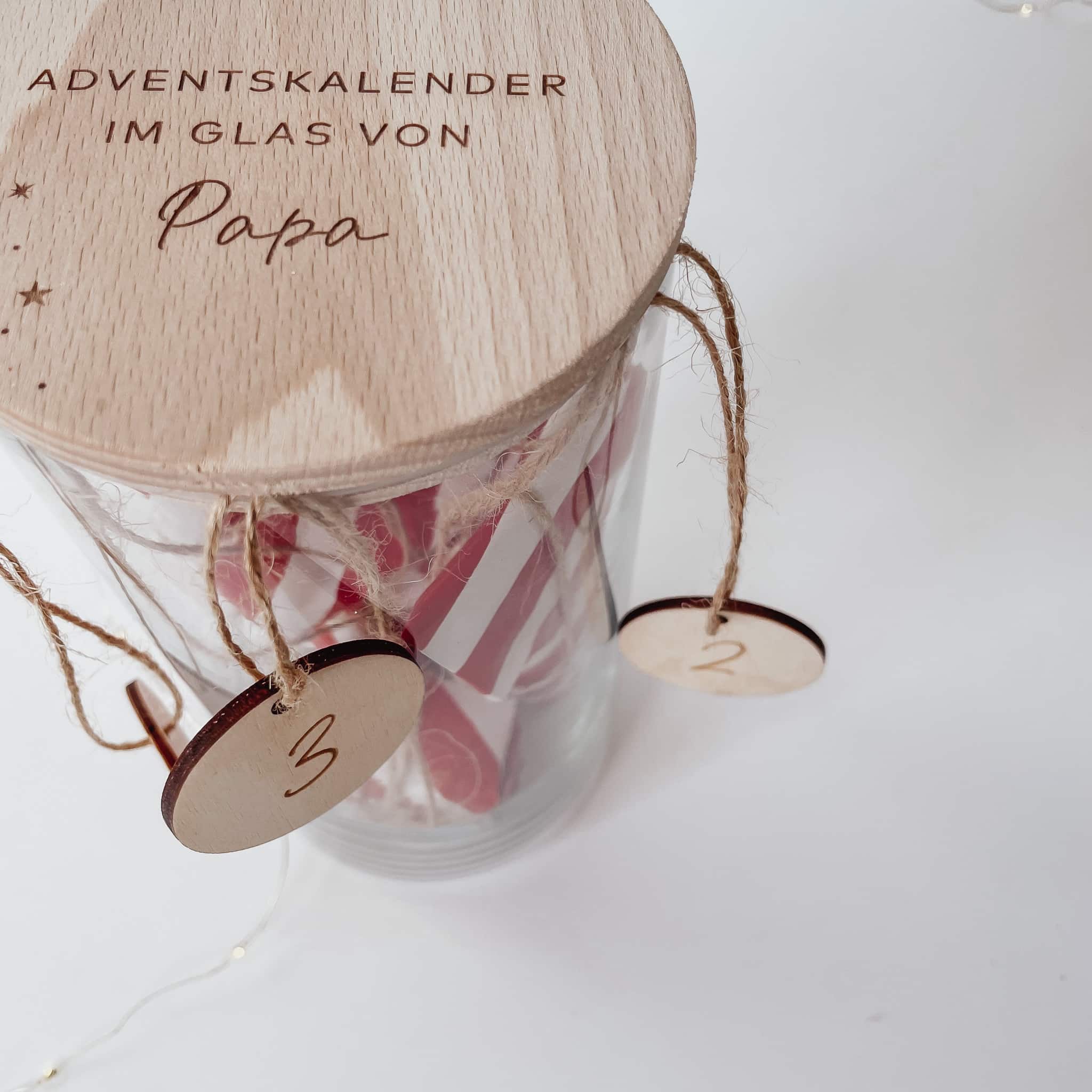 Personalisiertes Vorratsglas - Adventskalender im Glas - lyllevenn