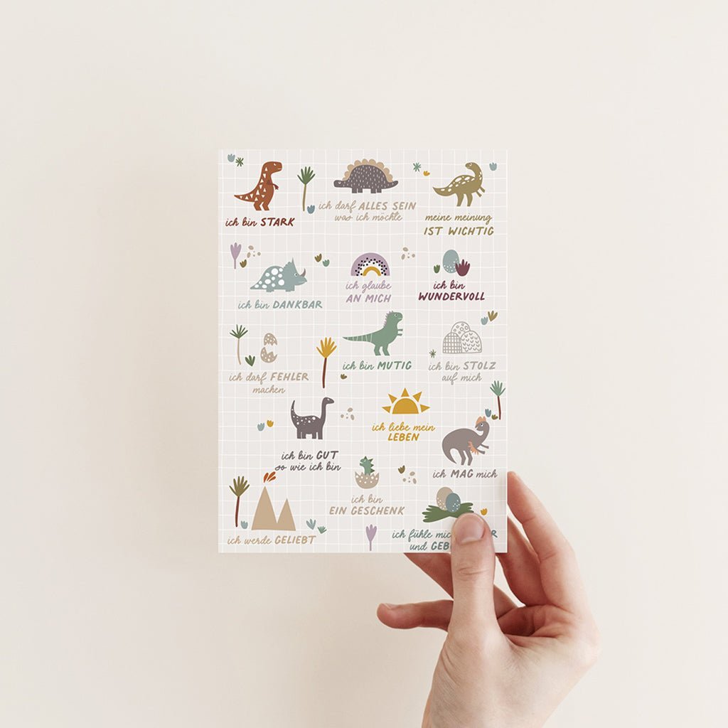 Postkarte Affirmation - Dinos - lyllevenn