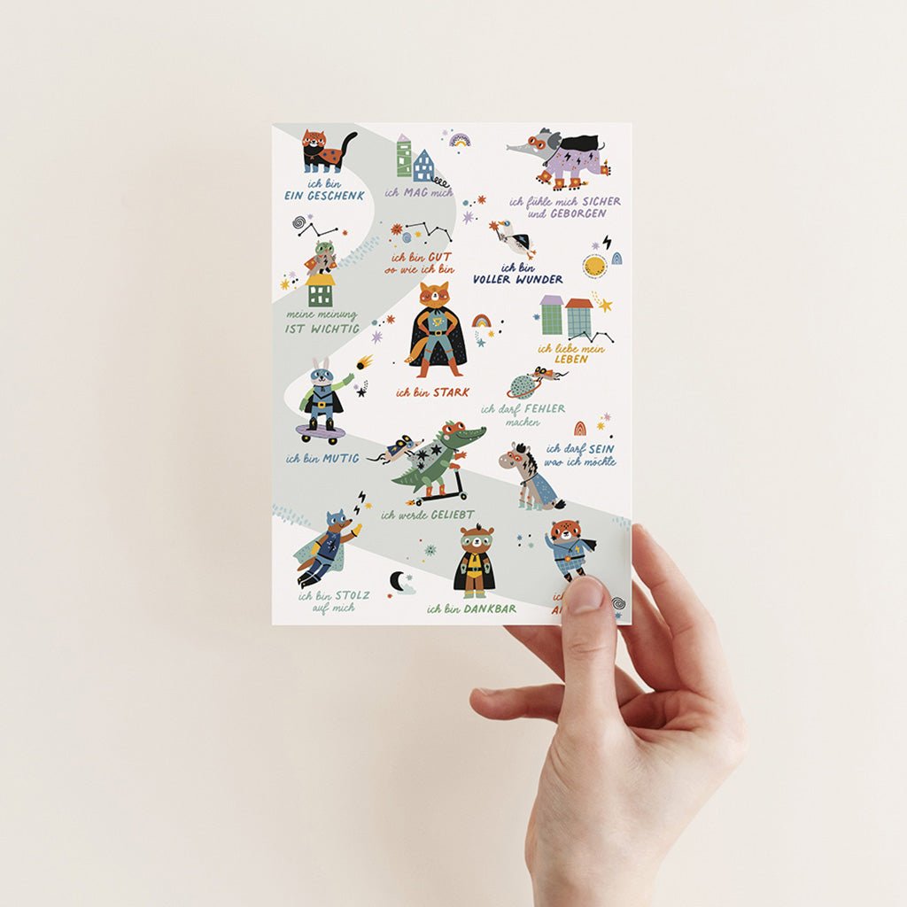 Postkarte Affirmation – Superhelden - lyllevenn