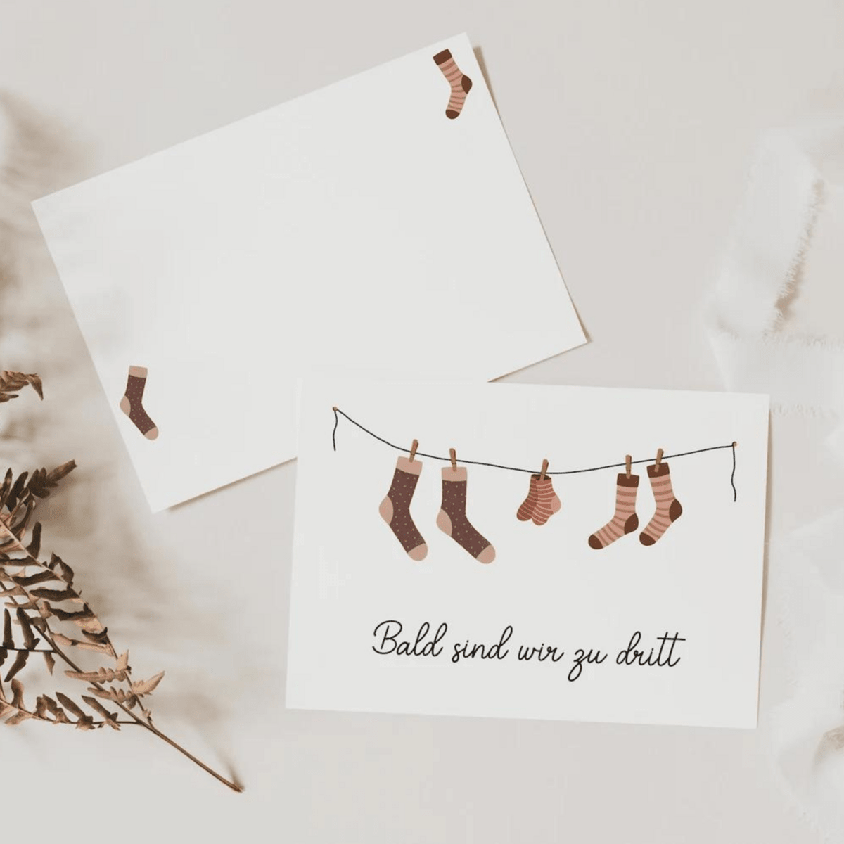 Postkarte - Bald sind wir zu dritt - lyllevenn