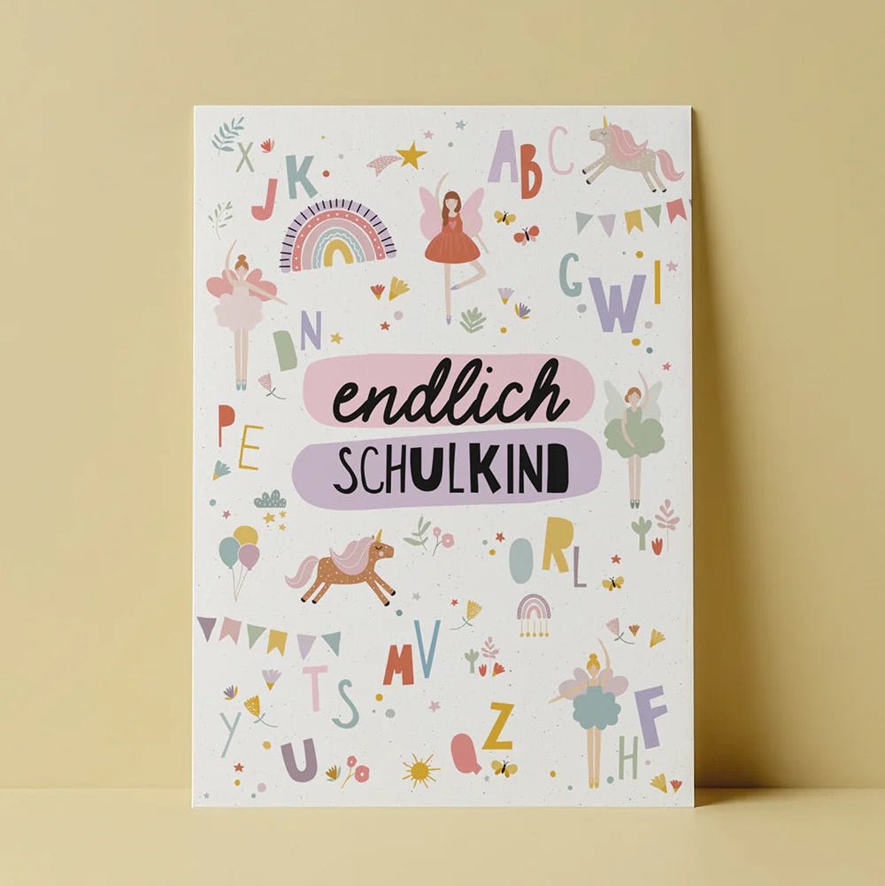 Postkarte - Endlich Schulkind Fairy - lyllevenn