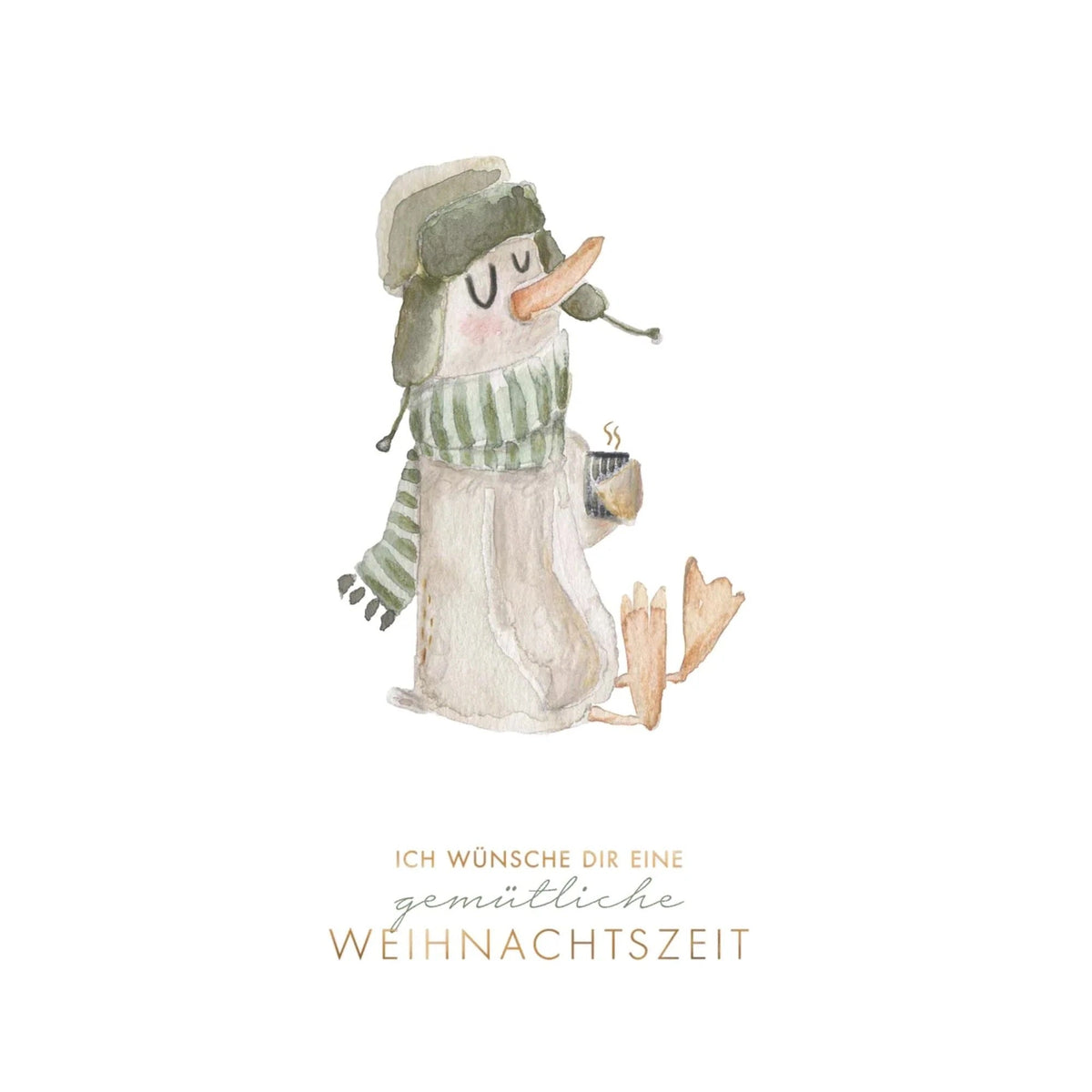 Postkarte - Ente "gemütliche Weihnachtszeit" - lyllevenn