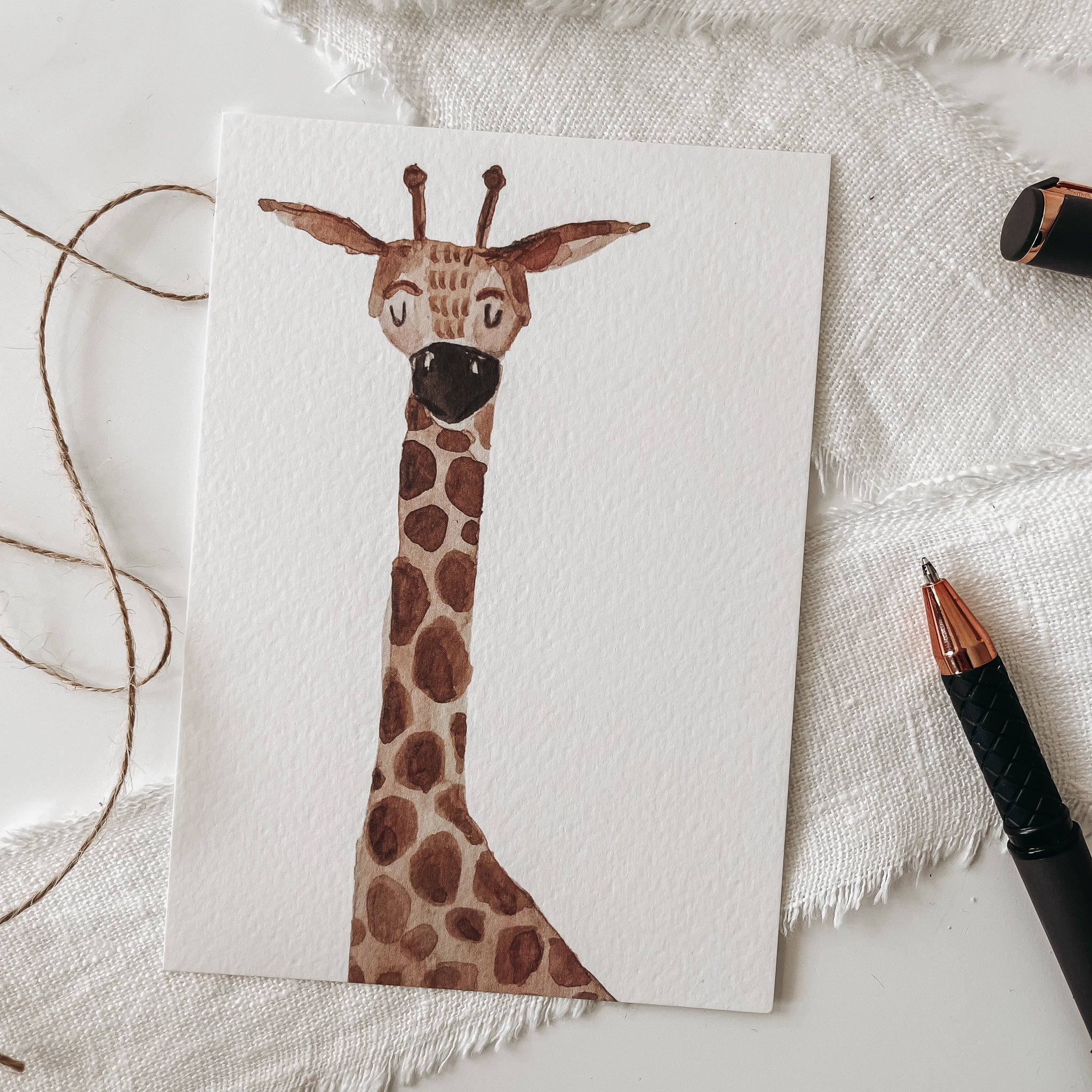 Postkarte - Giraffe aquarell - lyllevenn