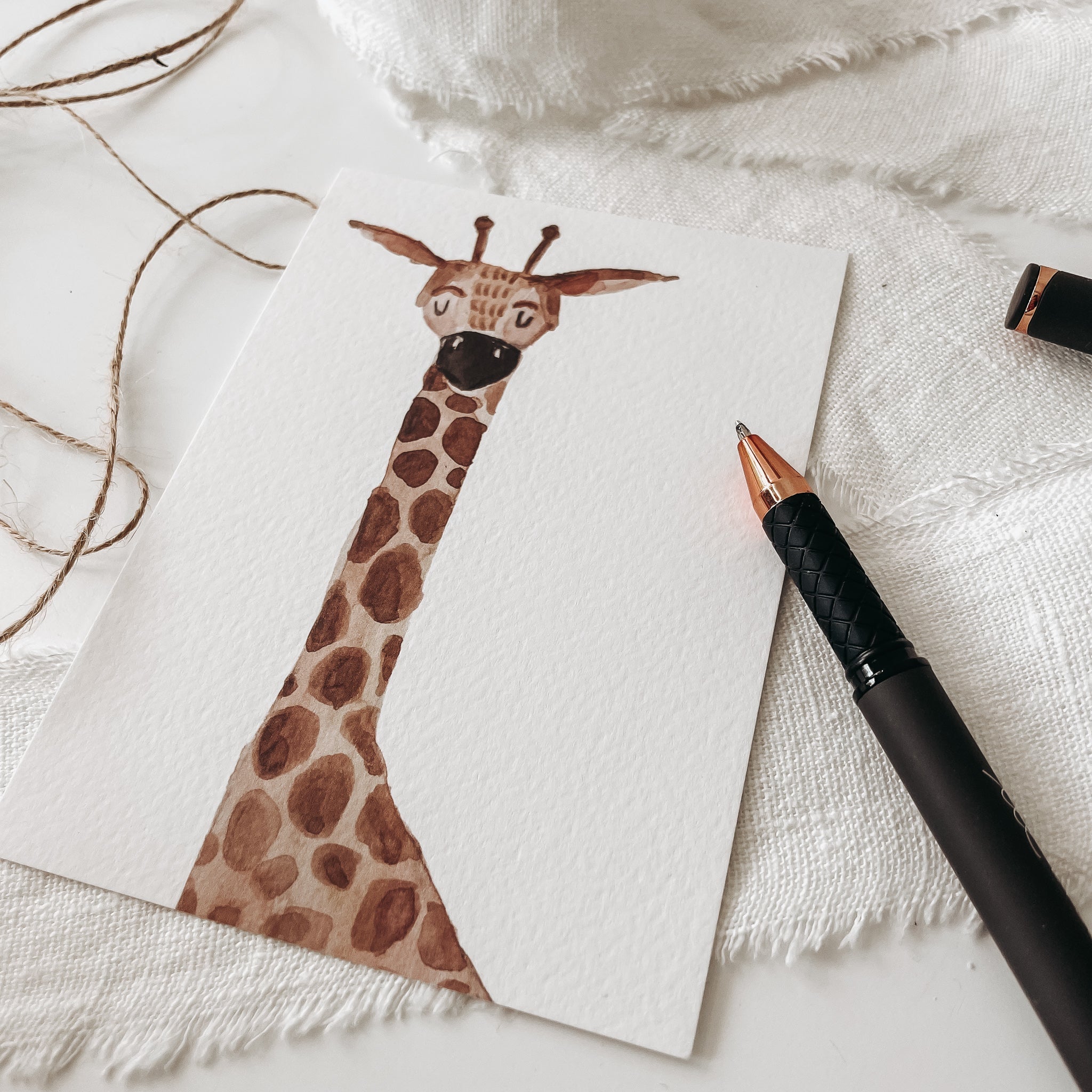 Postkarte - Giraffe aquarell - lyllevenn