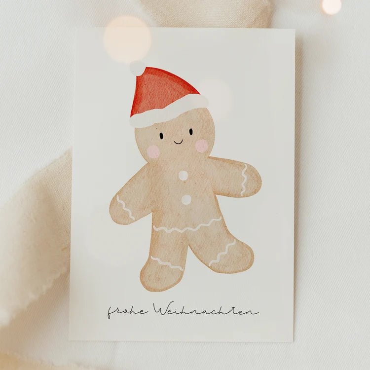 Postkarte - Lebkuchenmann "Frohe Weihnachten" - lyllevenn