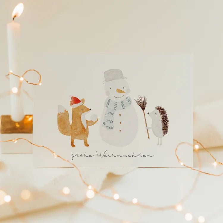 Postkarte - Waldtiere "Frohe Weihnachten" - lyllevenn