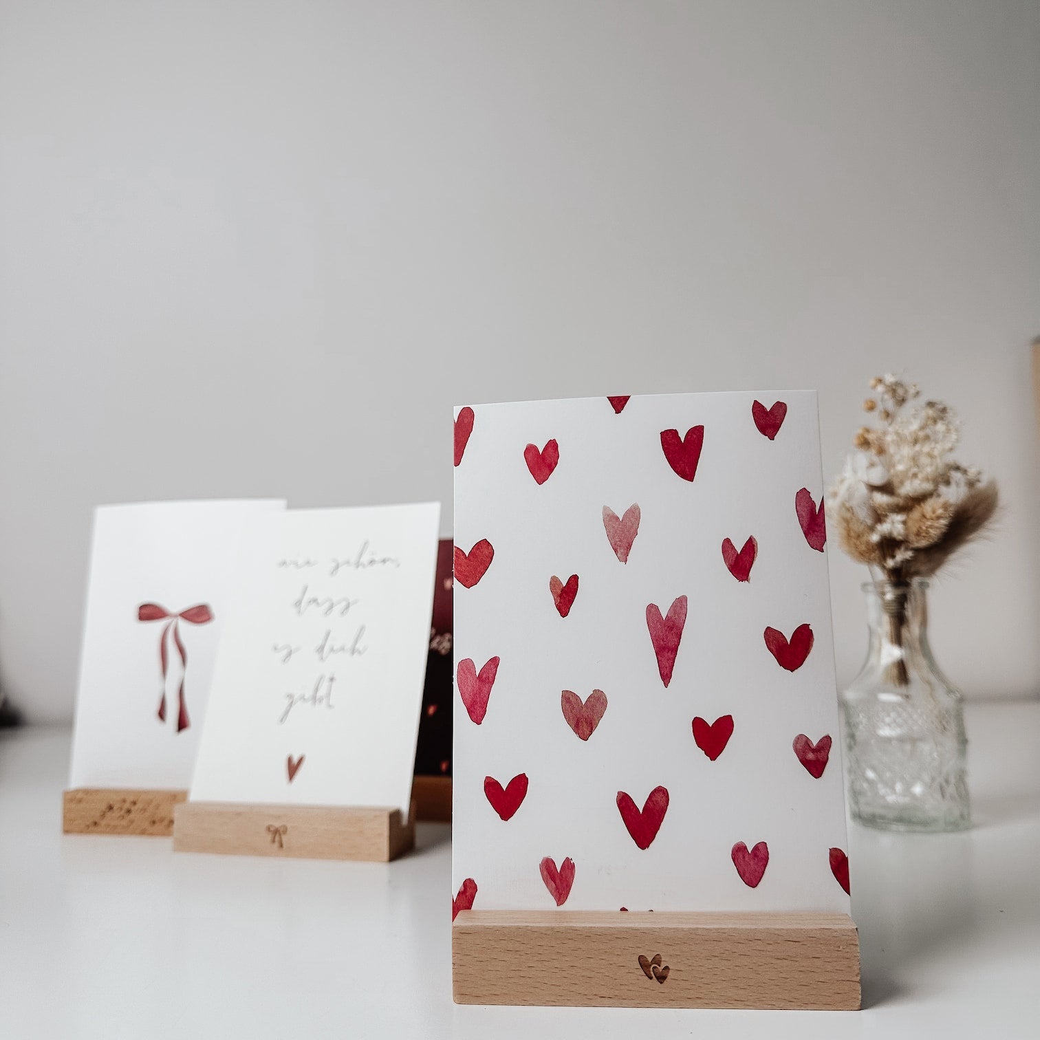 Postkartenständer aus Buche – 5 verschiedene Motive - lyllevenn