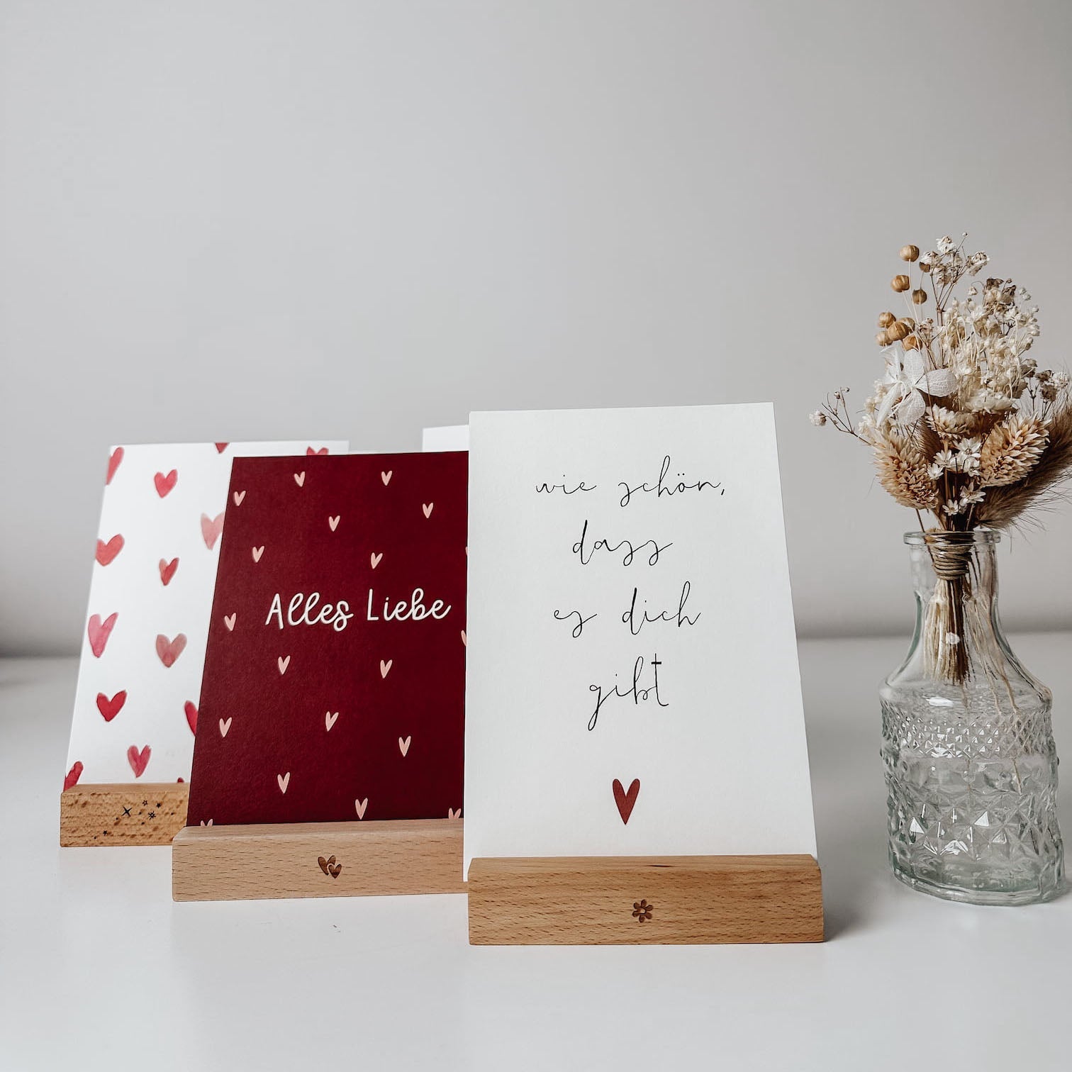 Postkartenständer aus Buche – 5 verschiedene Motive - lyllevenn