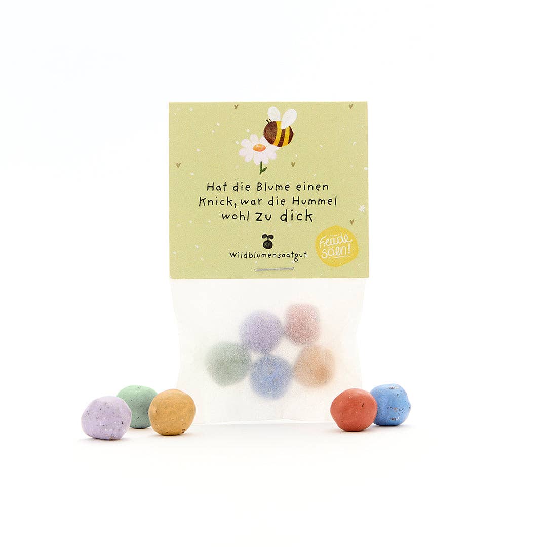 Saatkugeln Geschenk – 'Kleine dicke Hummel' als Wildblumensamen - lyllevenn