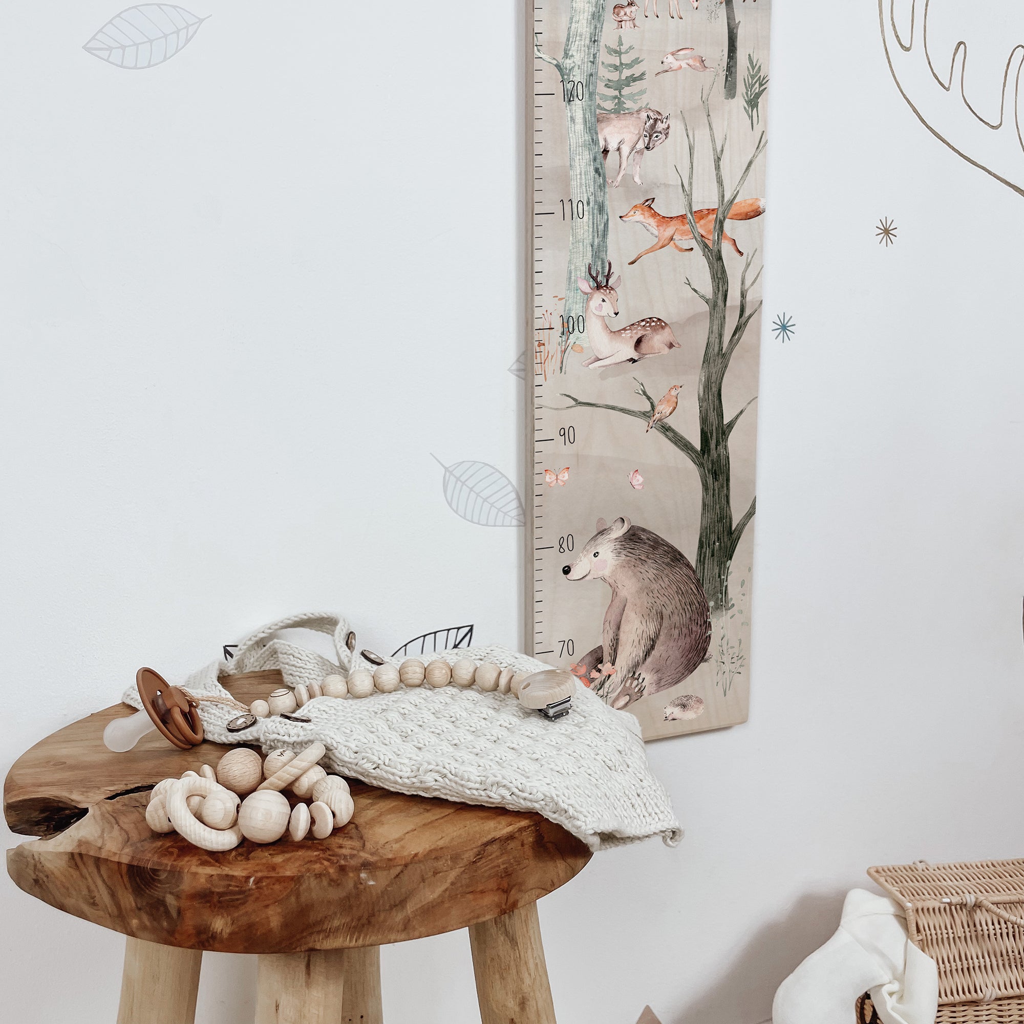 Kindermesslatte Holz "Scandinavian Forest" – personalisiert für Kinder