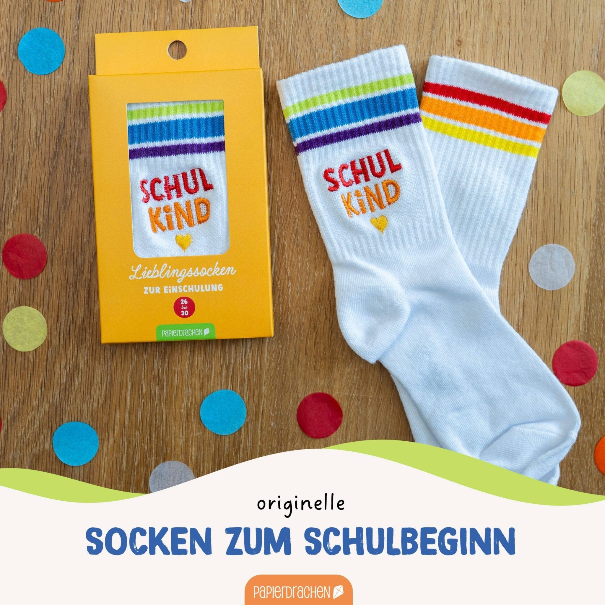 Socken bunt - zur Einschulung - lyllevenn