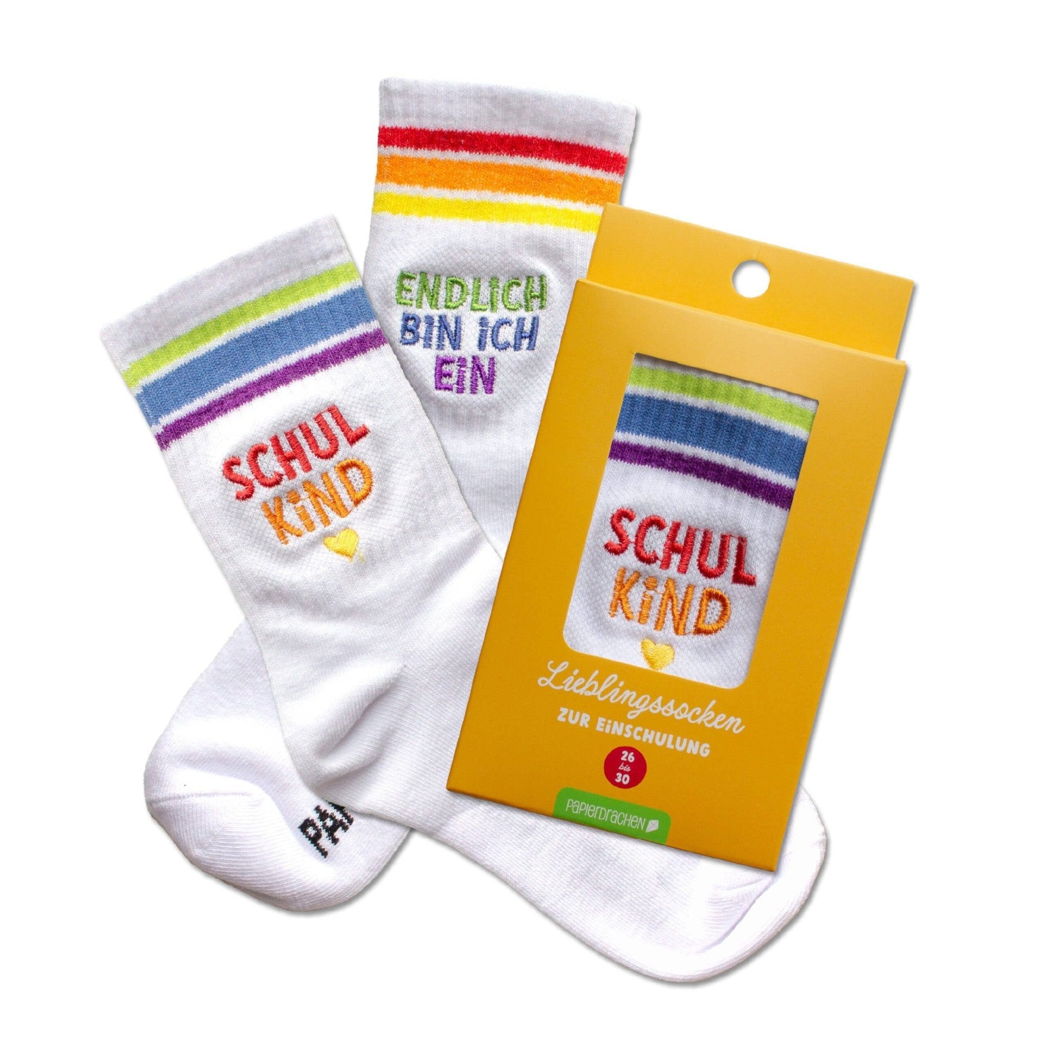 Socken bunt - zur Einschulung - lyllevenn