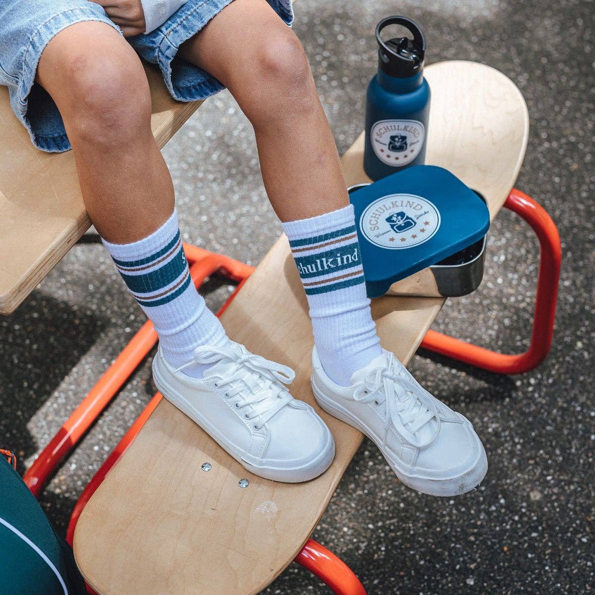 Socken - Schulkind 31 - 34 - Petrol - lyllevenn