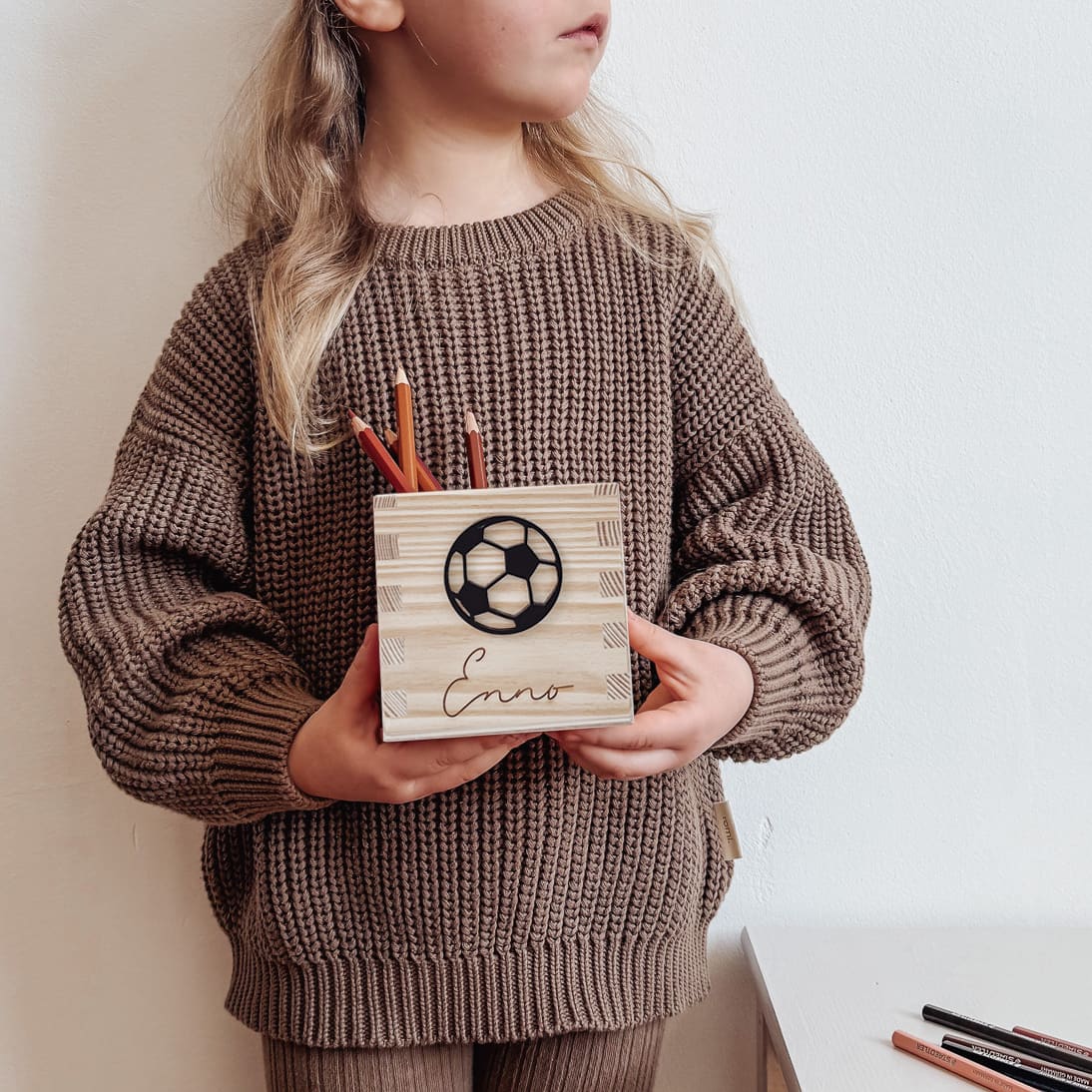 Stiftehalter Holz personalisiert - 3D - Motiv Adventure - lyllevenn