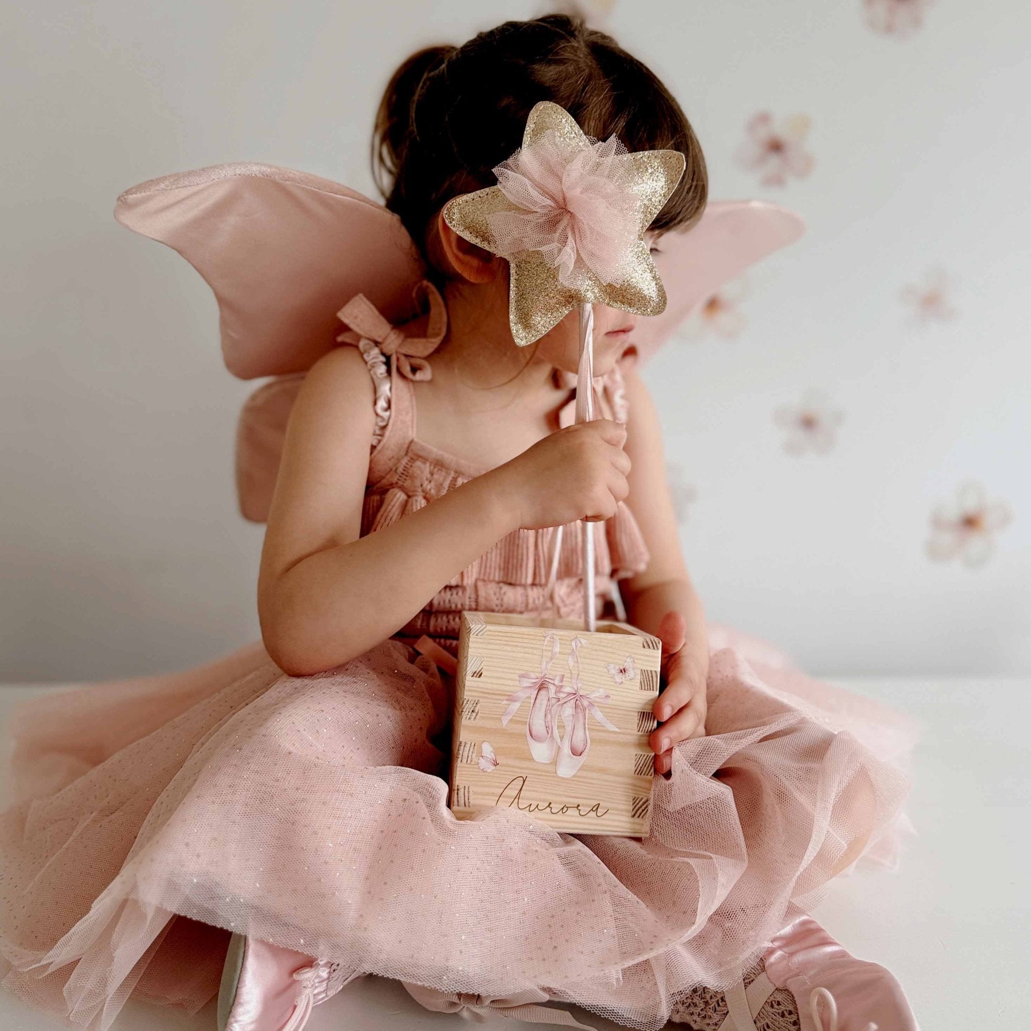 Stiftehalter Holz personalisiert - Bedruckt Ballerina - lyllevenn
