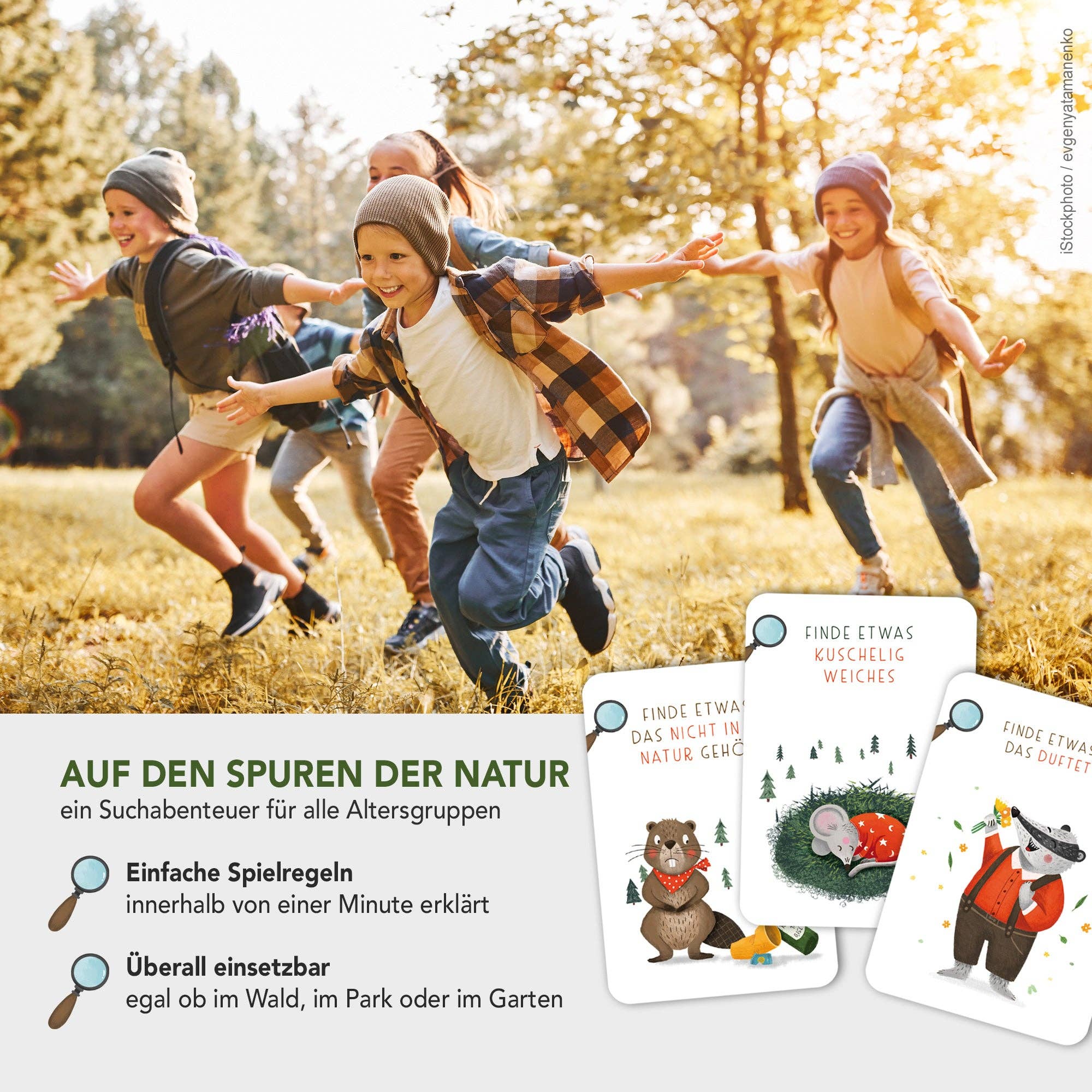 Suchspiel für Kinder - Suchen & Finden Kartenspiel mit 40 Naturkarten - lyllevenn