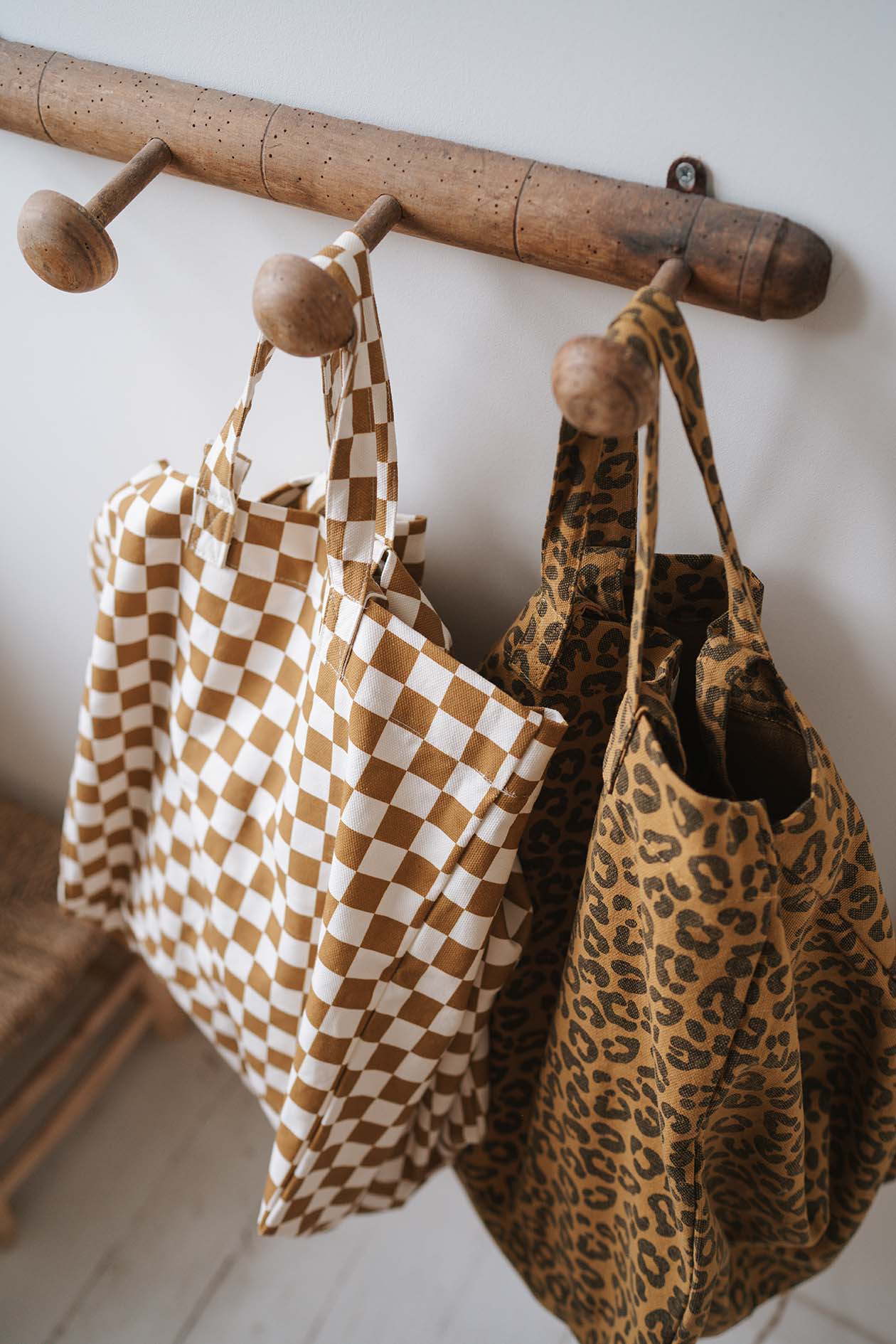 TRAGETASCHE KARIERT – KARAMELL - lyllevenn