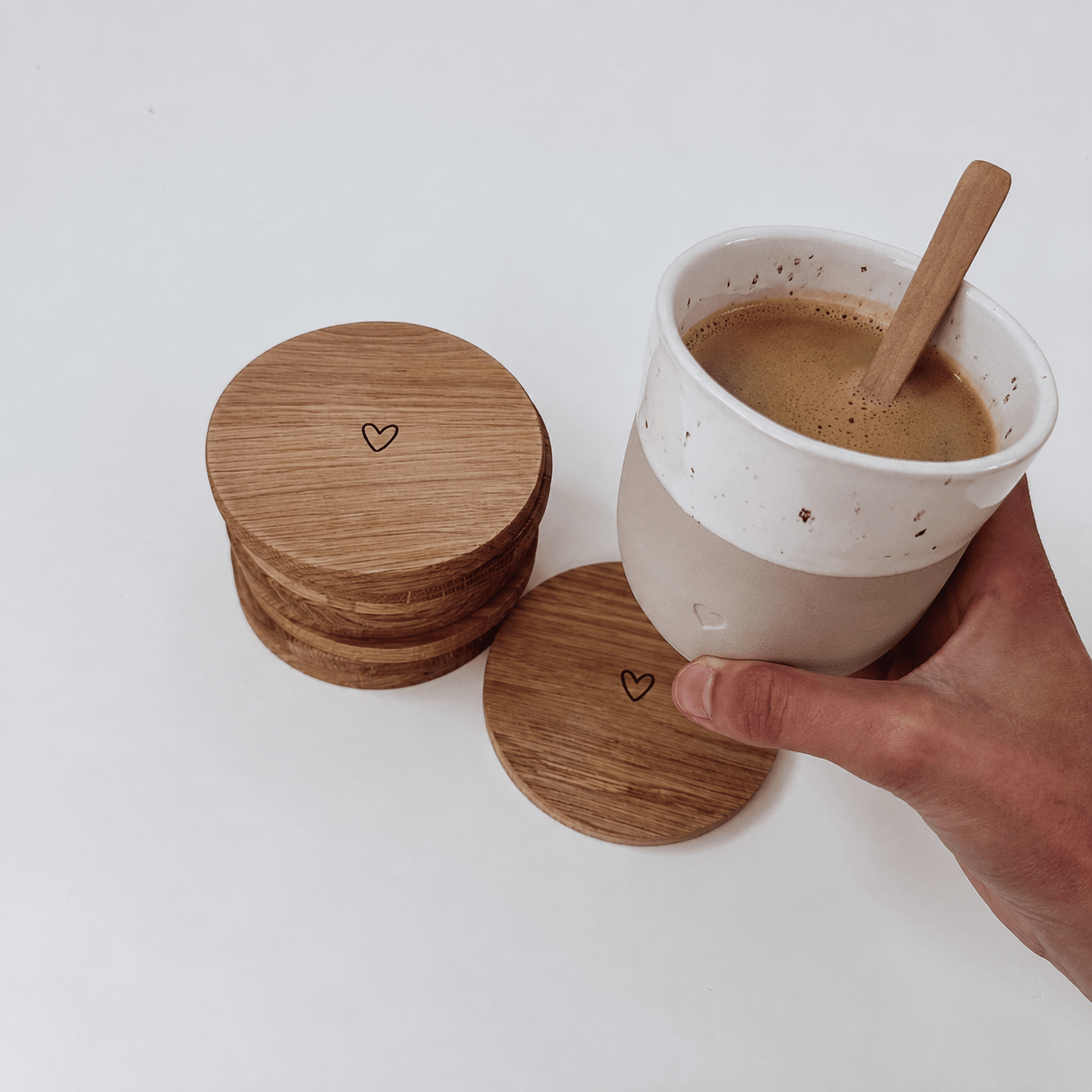 Untersetzer aus Holz - Herz - lyllevenn