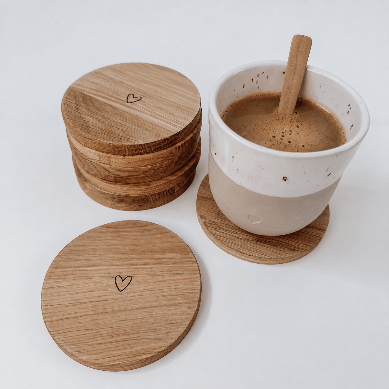 Untersetzer aus Holz - Herz - lyllevenn