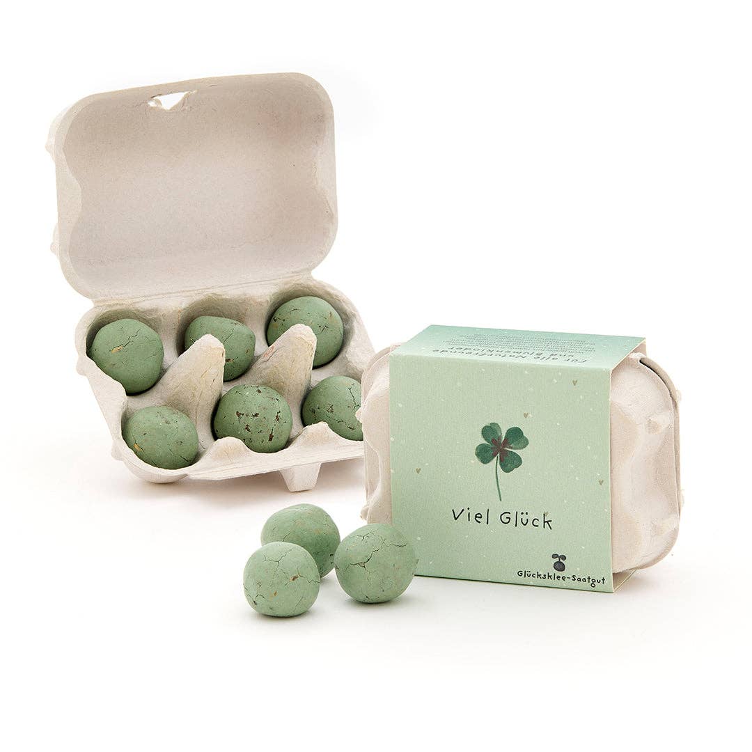 Viel Glück – Saatkugeln mit Glücksklee im Eierkarton - lyllevenn