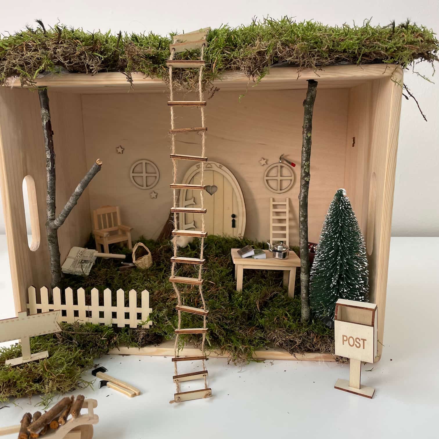 Wichtel Strickleiter – lange Holzleiter für Wichtelabenteuer im Haus - lyllevenn