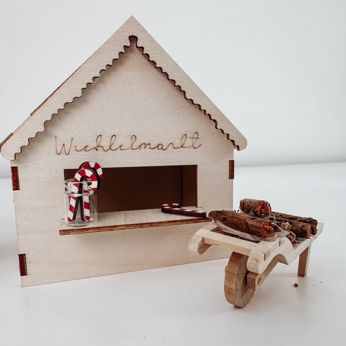 Wichtel Weihnachtsmarkt – Holz Zubehör im 2er-Set - lyllevenn