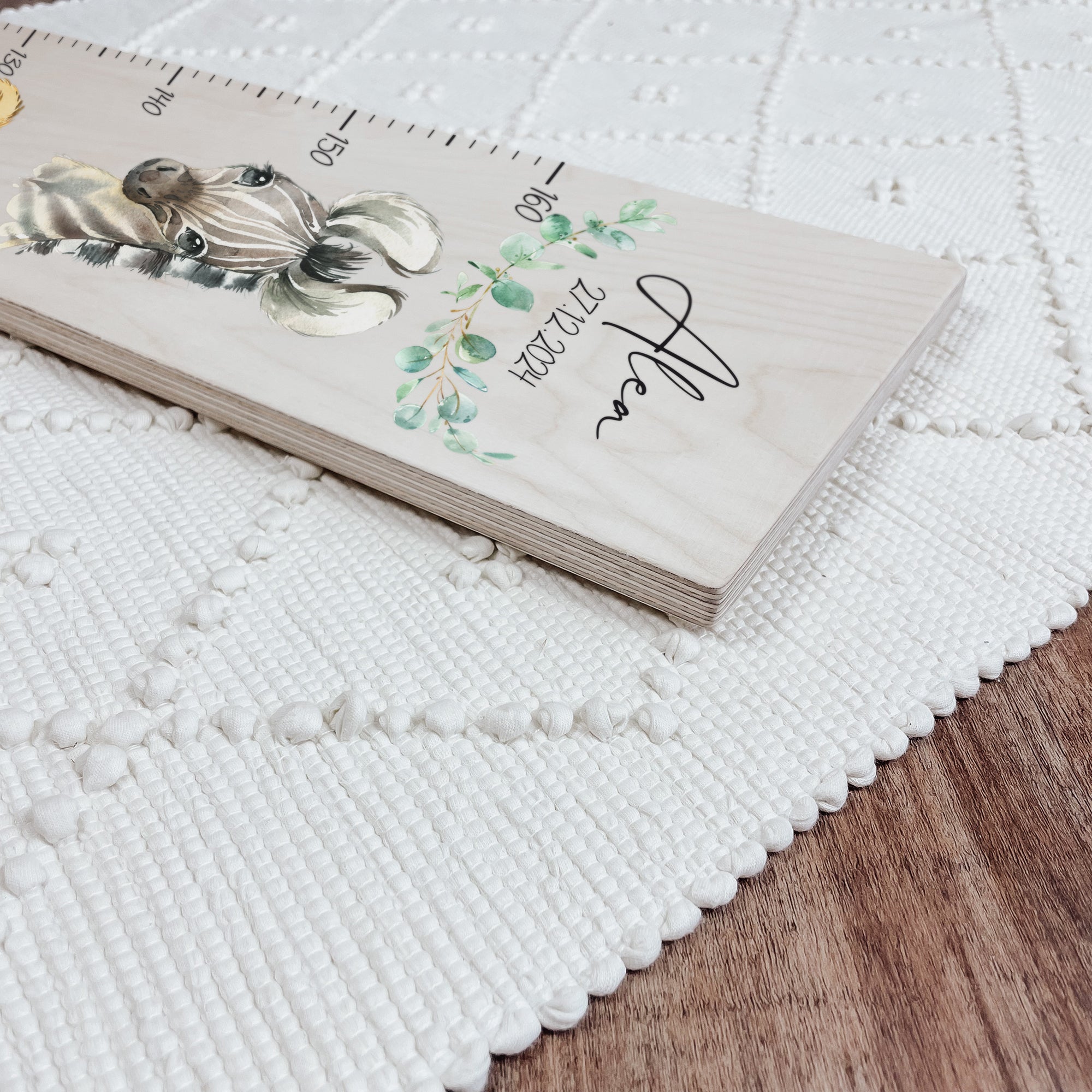 Kindermesslatte Holz personalisiert - Wild Safari