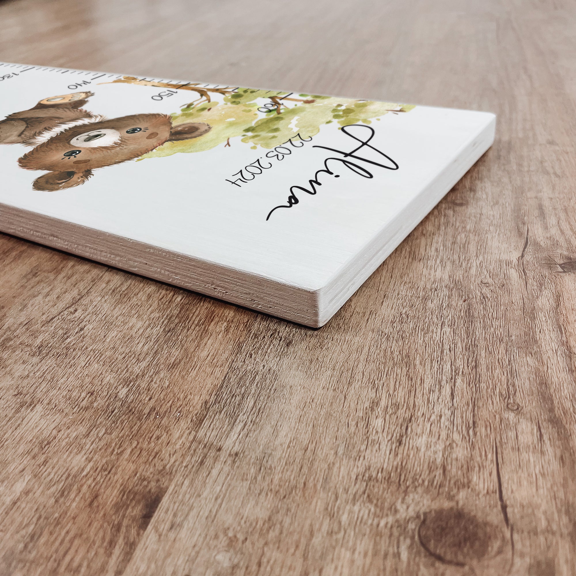 Kindermesslatte Holz "Wood & Friends" – personalisiert