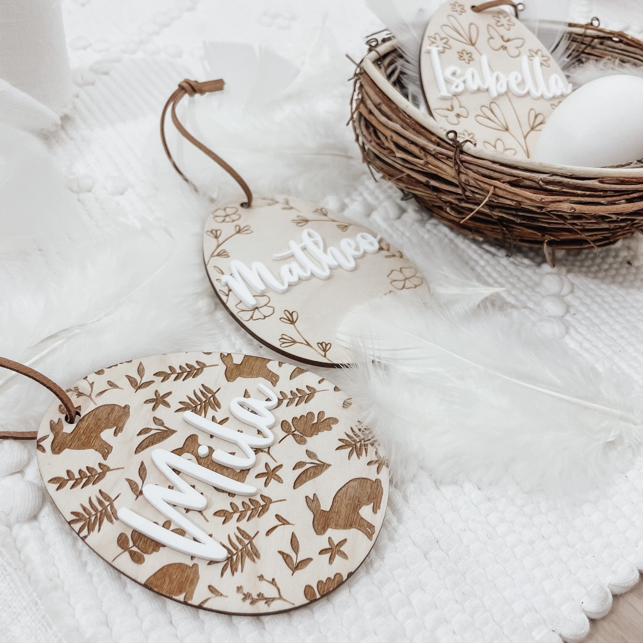 3D Osterei | Namensschild | Korb Anhänger - lyllevenn-store