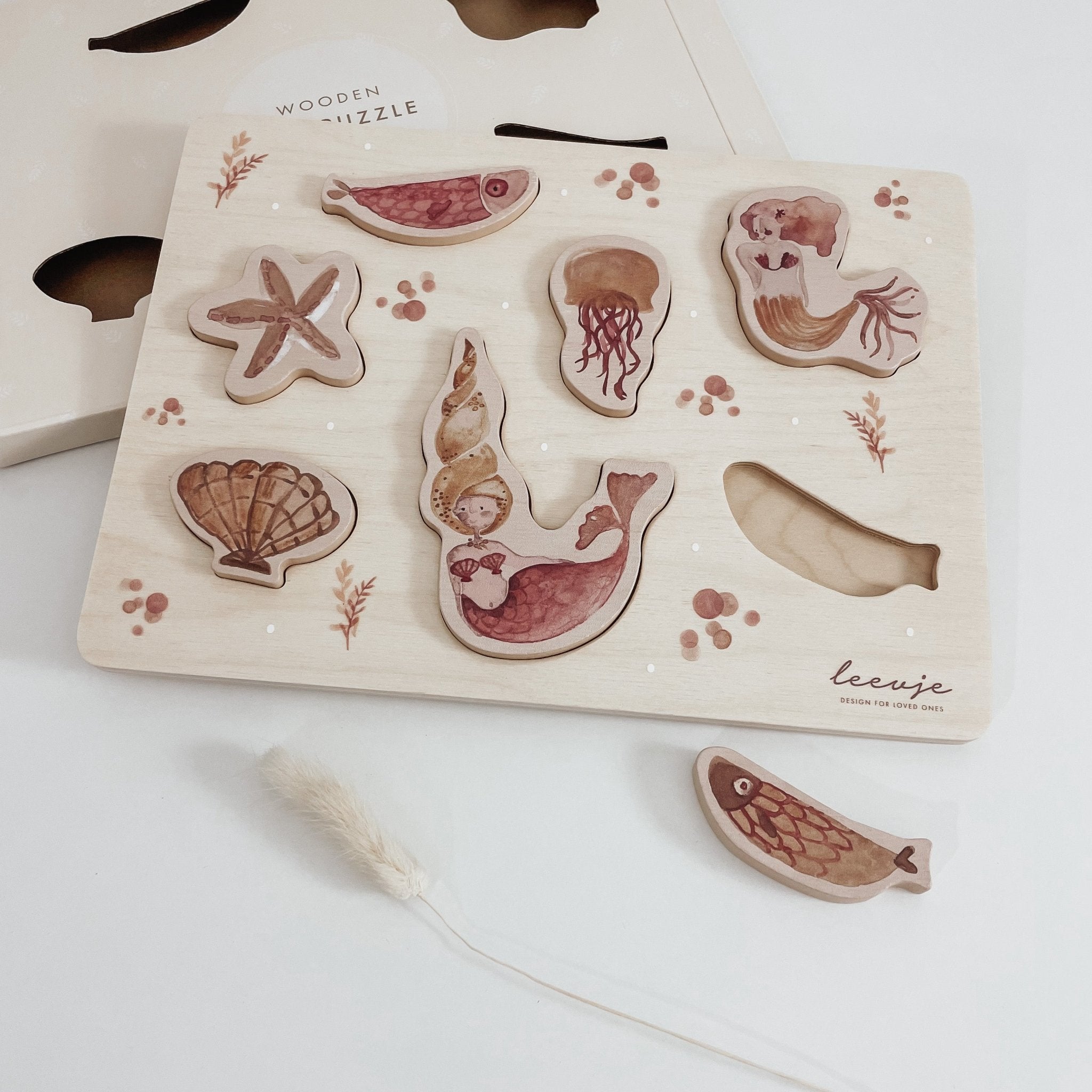 3D Puzzle | Steckpuzzle aus nachhaltigem Holz – MEERJUNGFRAU - lyllevenn-store