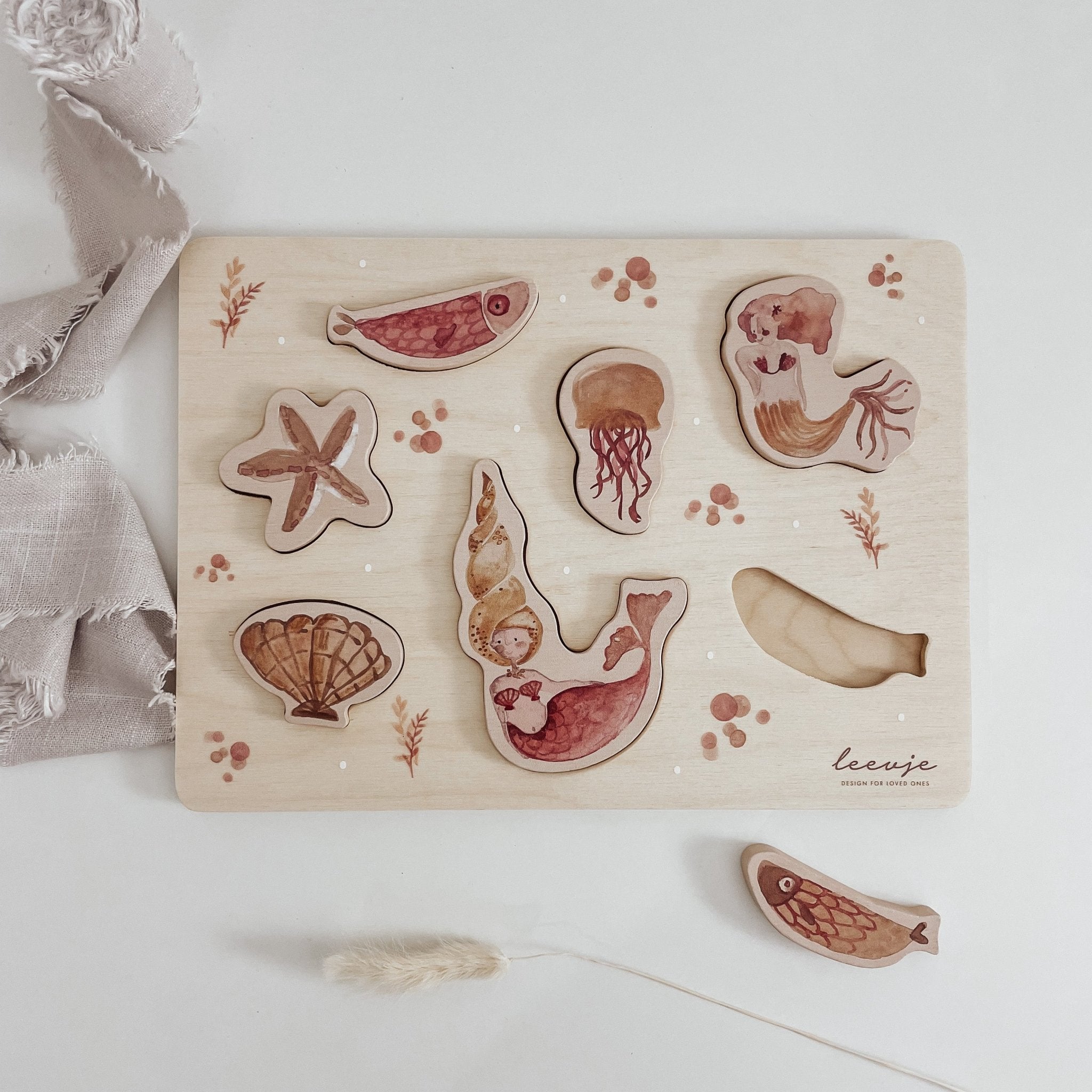 3D Puzzle | Steckpuzzle aus nachhaltigem Holz – MEERJUNGFRAU - lyllevenn-store