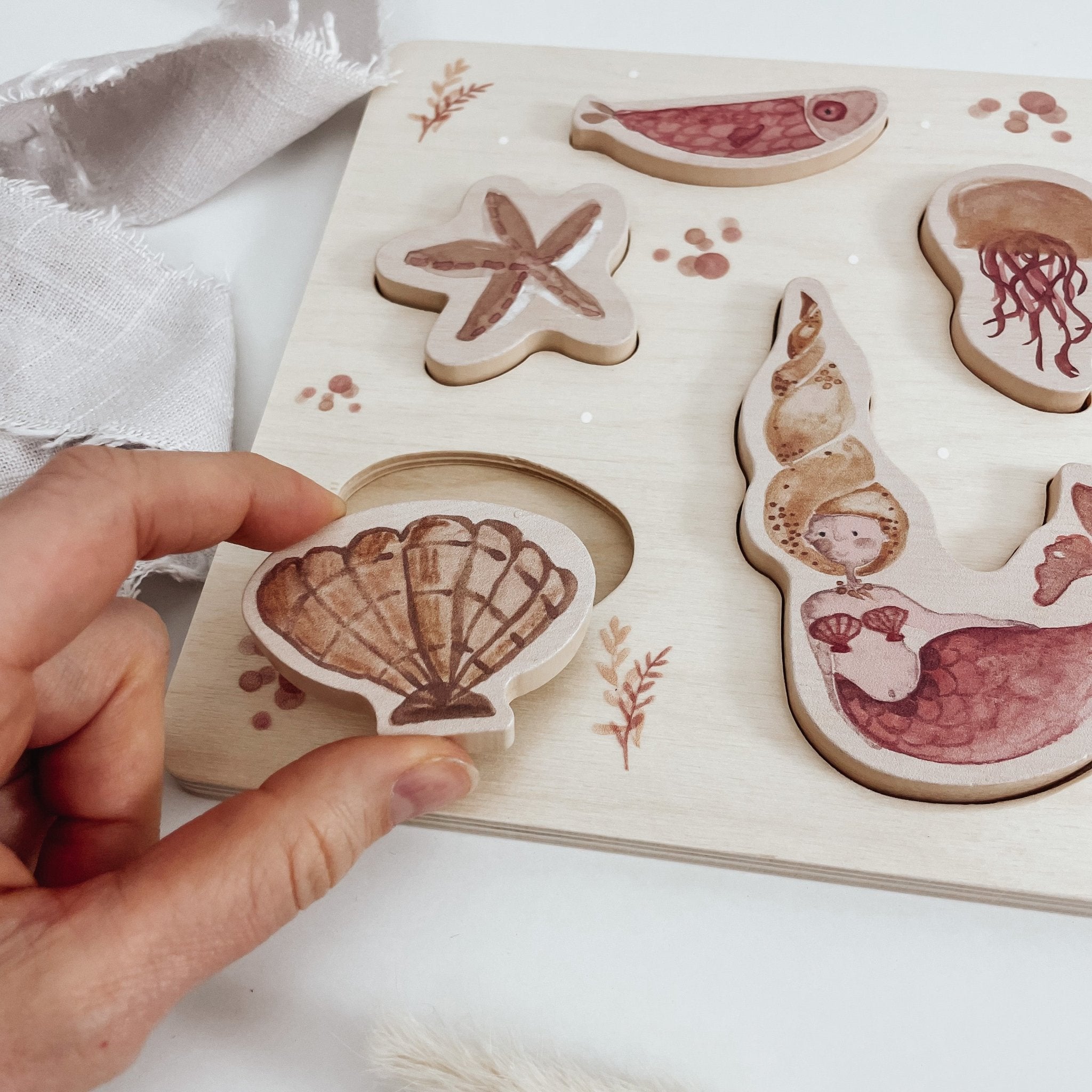 3D Puzzle | Steckpuzzle aus nachhaltigem Holz – MEERJUNGFRAU - lyllevenn-store