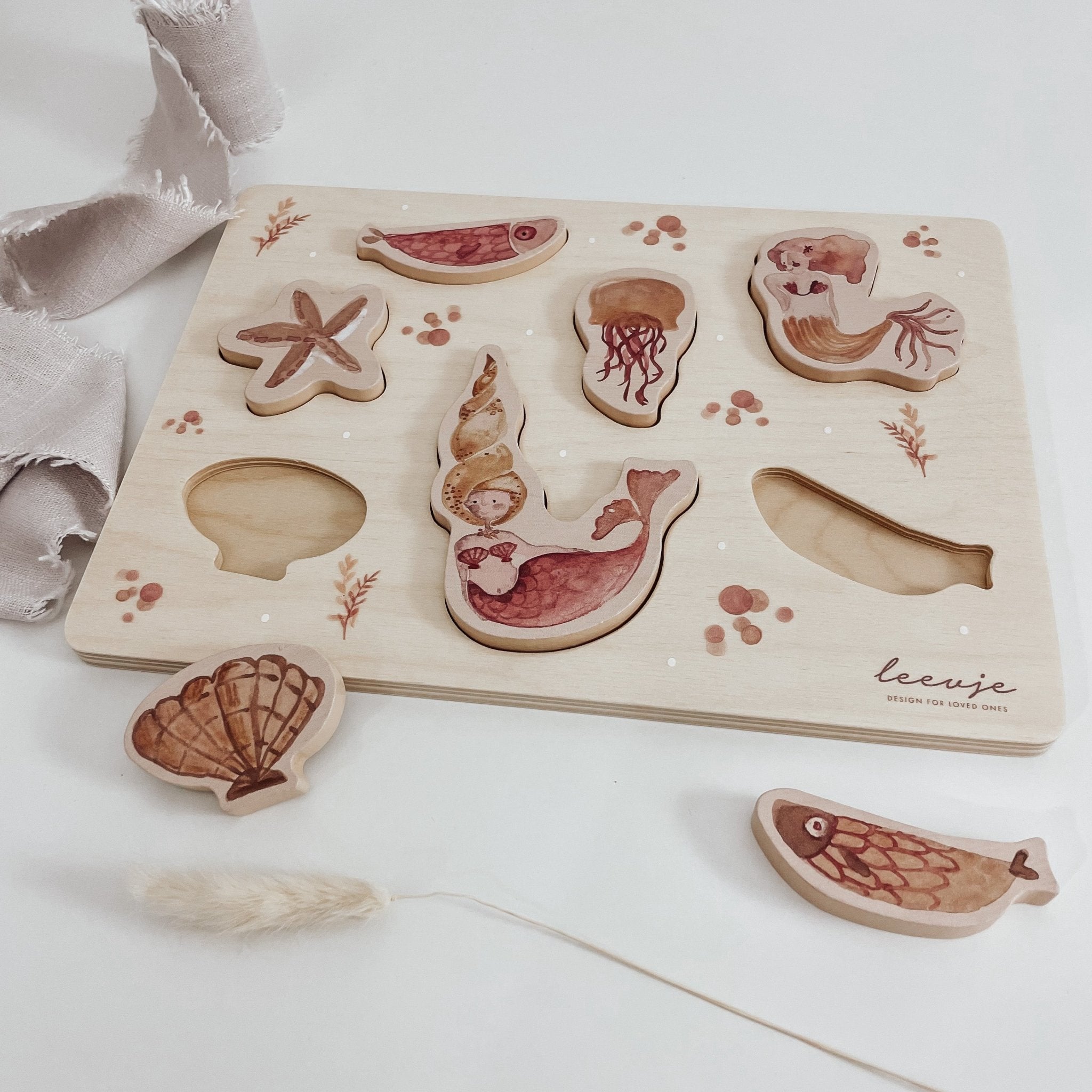 3D Puzzle | Steckpuzzle aus nachhaltigem Holz – MEERJUNGFRAU - lyllevenn-store