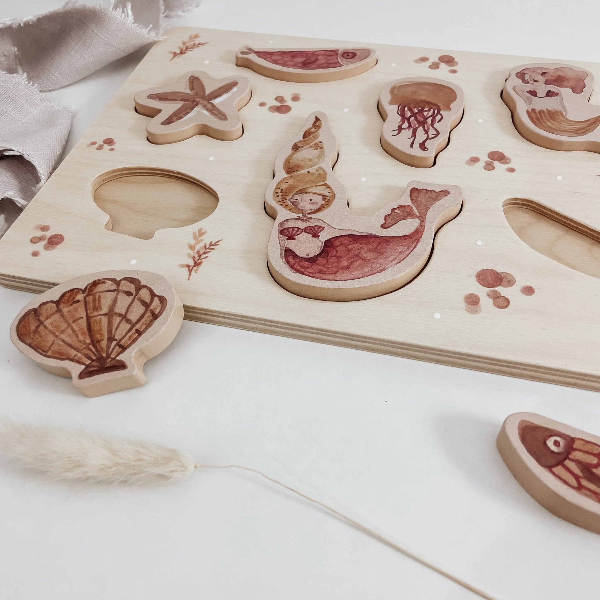 3D Puzzle | Steckpuzzle aus nachhaltigem Holz – MEERJUNGFRAU - lyllevenn-store