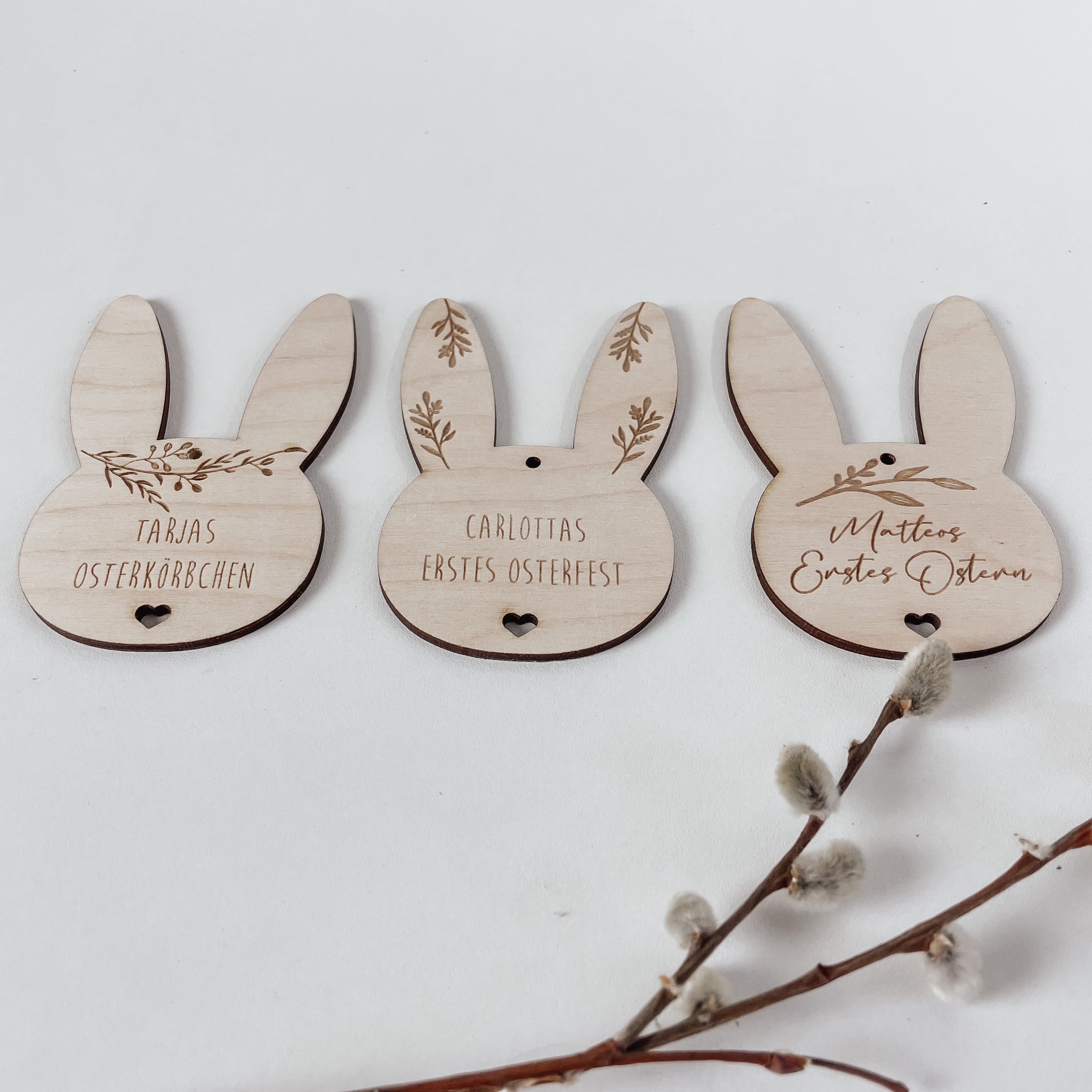 Personalisierte Osteranhänger aus Holz – Deko für Ostern