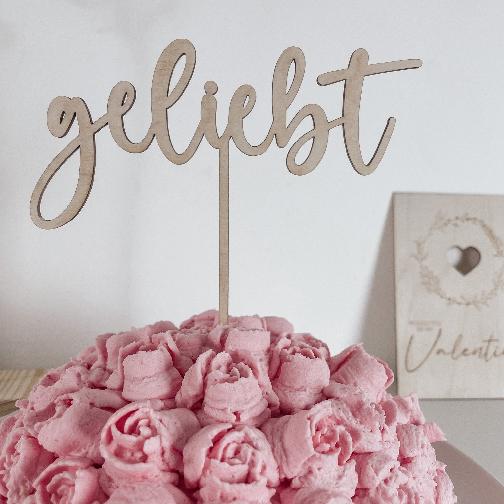 Caketopper Holz - Geliebt - lyllevenn