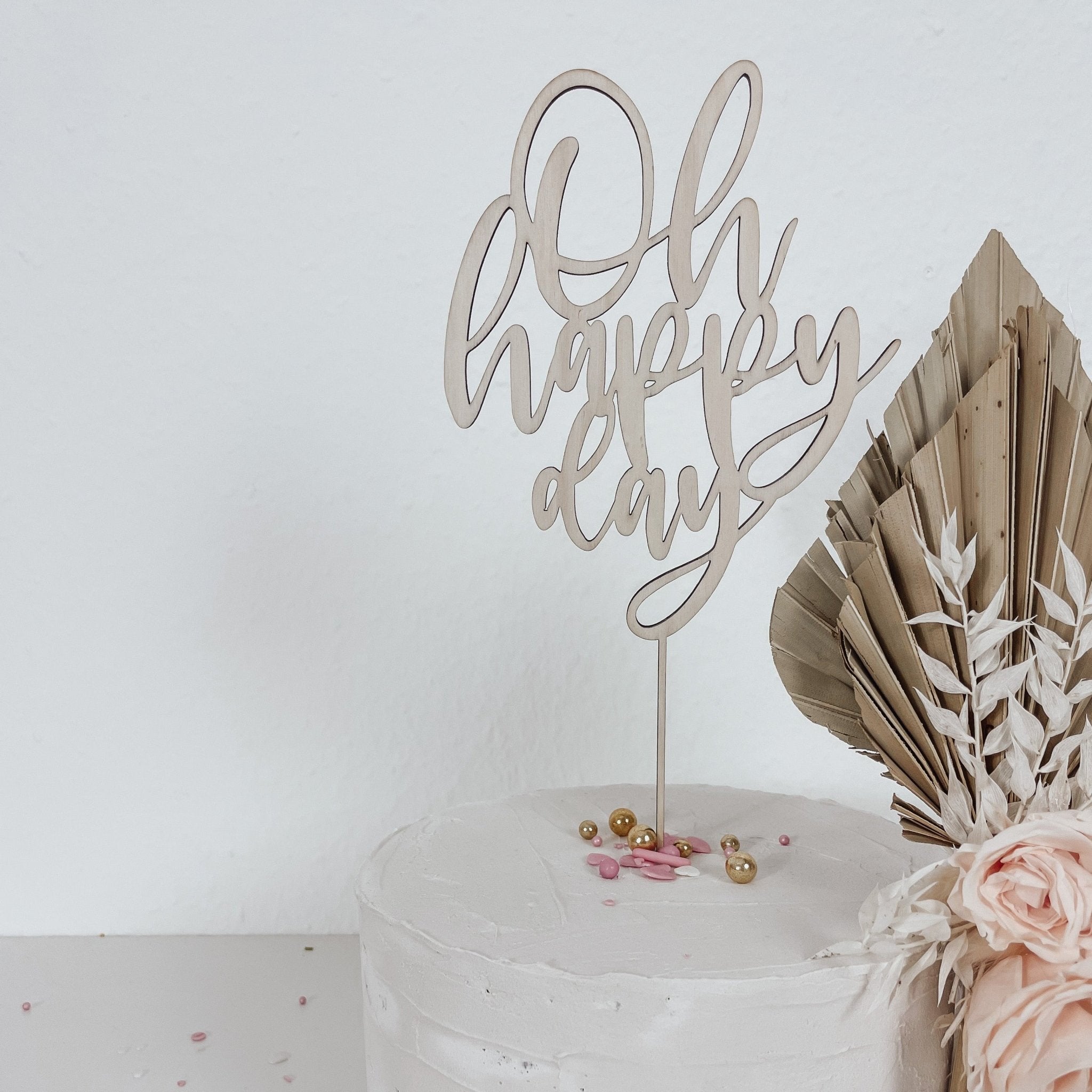 Caketopper Holz - Oh Happy Day - lyllevenn