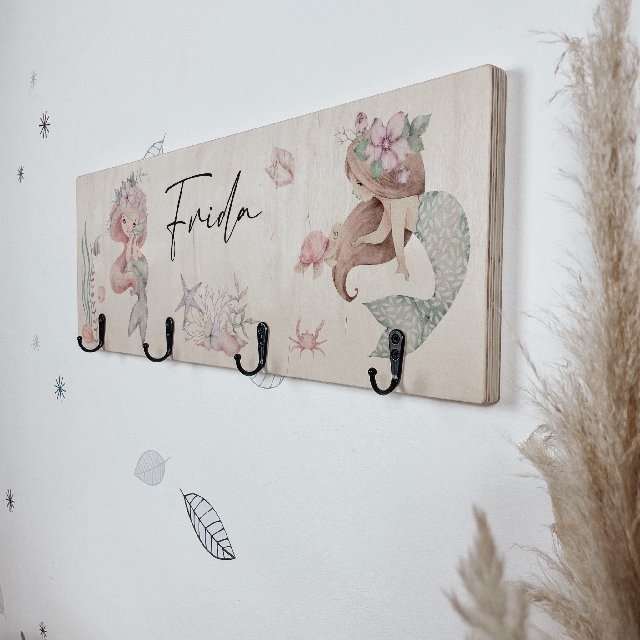 Garderobe Kinder | Meerjungfrau Mermaid | Hakenleiste - lyllevenn-store