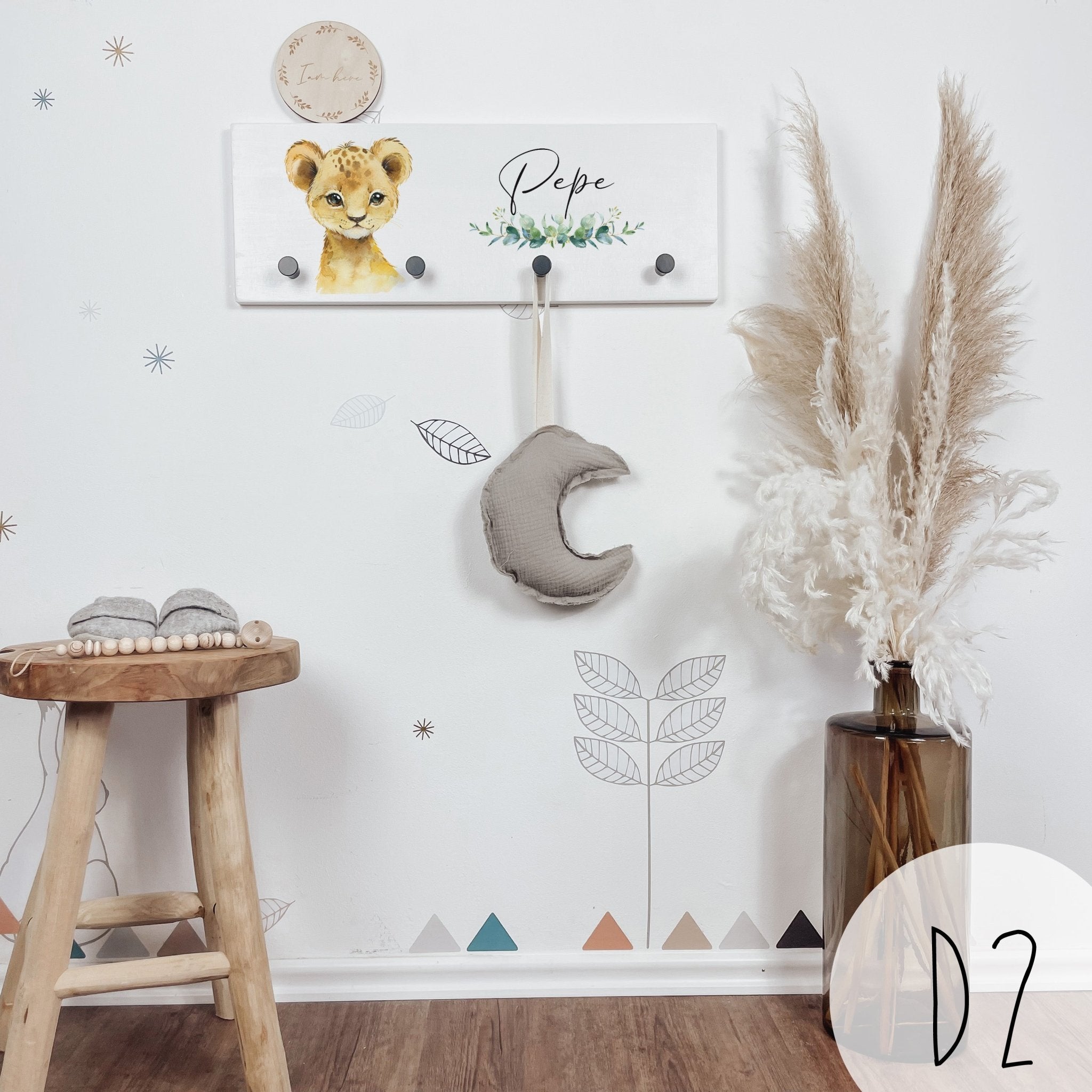 Garderobe | Kinderzimmer | Hakenleiste | personalisierbar - EUKALYPTUS - lyllevenn-store