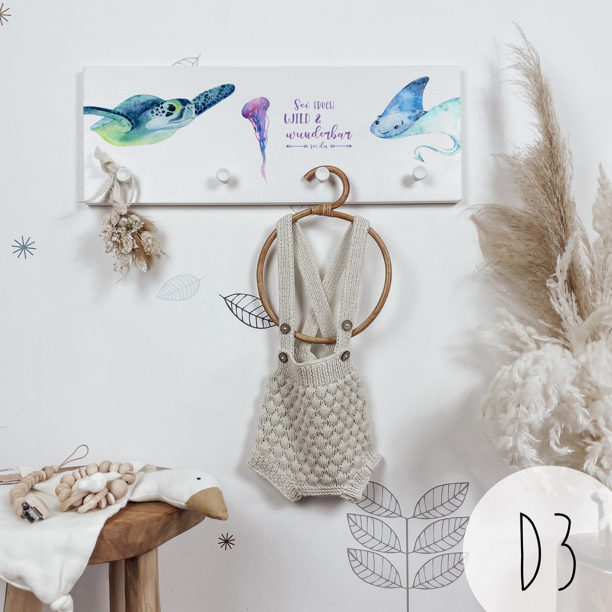 Garderobe | Kinderzimmer | Hakenleiste | personalisierbar - UNTERWASSERWELT - lyllevenn-store